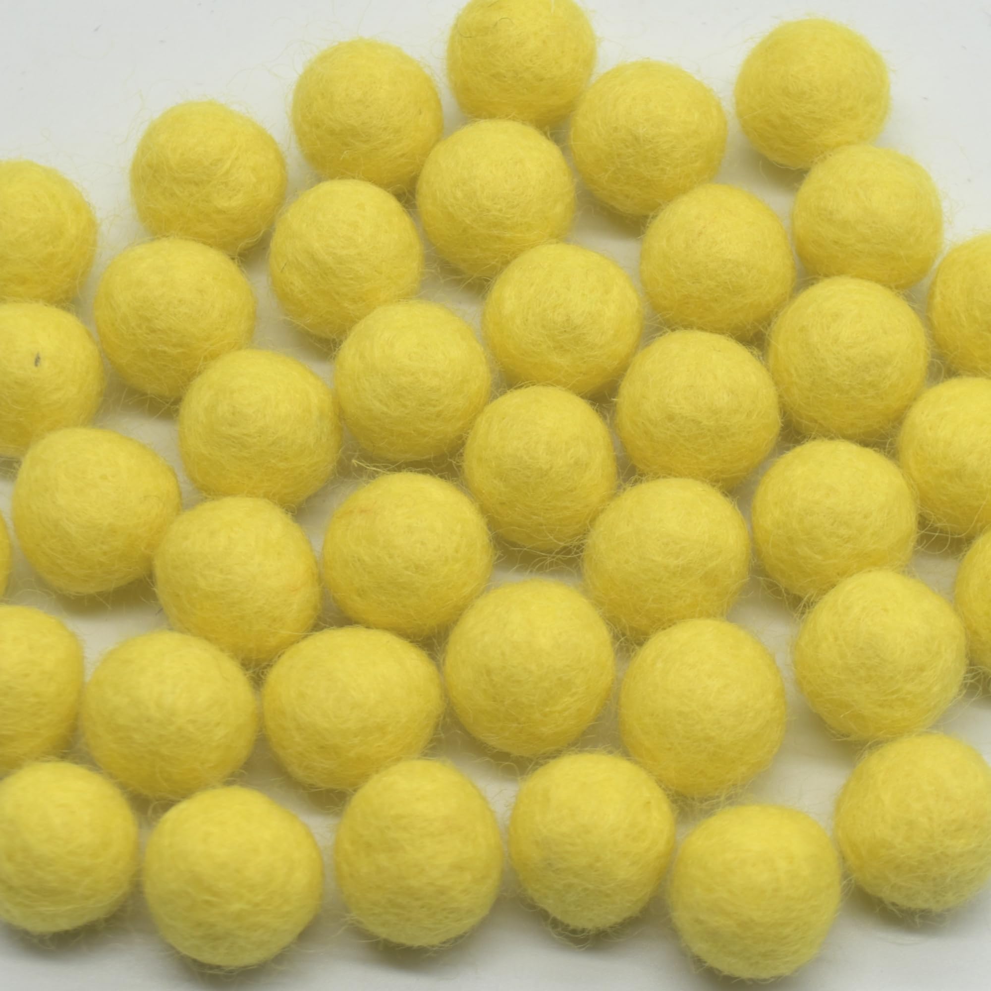 Oriental Direct Based In West Yorkshire Yellow 100% Wool Felt Balls - 1.5Cm - 25 Felt Balls