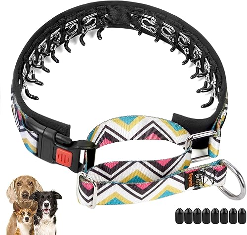 Mayerzon Martingale - Collar de punta para perro para tirar, collar vintage personalizado con hebilla para perros grandes, medianos y pequeños, para