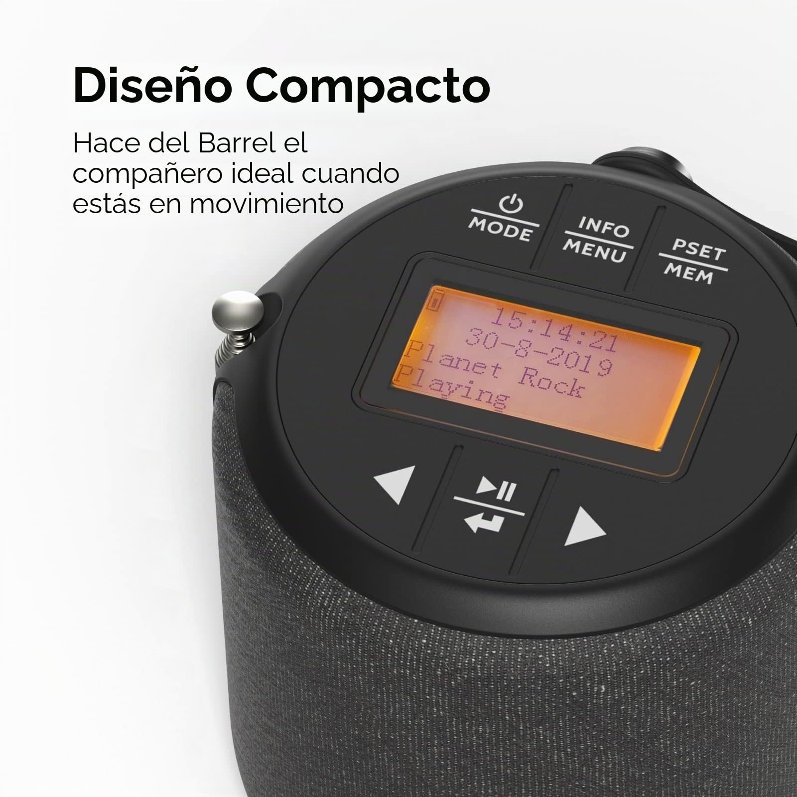 Dab Radio portátil, Altavoz Bluetooth, Radio Dab Plus/Dab, Radio FM, IPX4, Resistente al Agua, Tipo C, USB, 5 W, Recargable
