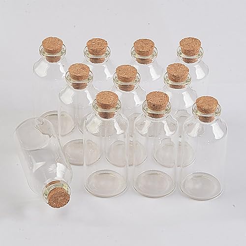 Miniatura 2 de 50 unidades de botellas de corcho de vidrio transparente de 1.0 fl oz para manualidades, botellas vacías de deseos, frascos de bricolaje para