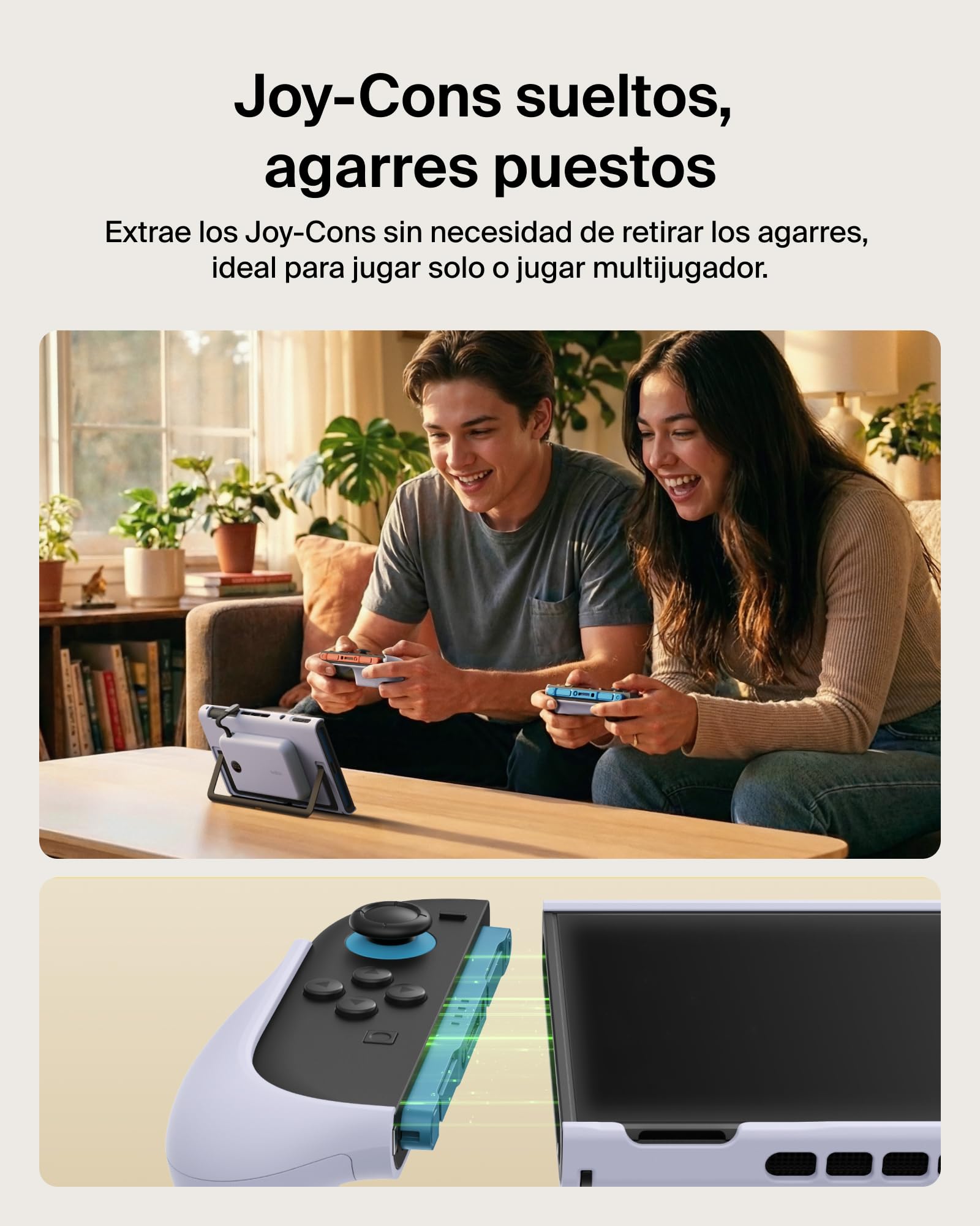 Belkin Gaming Agarres con Batería Externa 10000mAh para Switch 2 - Púrpura | Power Bank Magnético Extraíble 10000 mAh, 30W, Compatible con el Soporte, Empuñaduras Ergonómicas Antideslizantes y Pantalla
