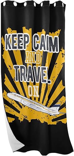 Miniatura 7 de Keep Calm and Travel on Curtains 84 inches Length Curtains Blackout for Bedroom & Living Room Bathroom Window Curtain Closet Curtains Decor Cortinas