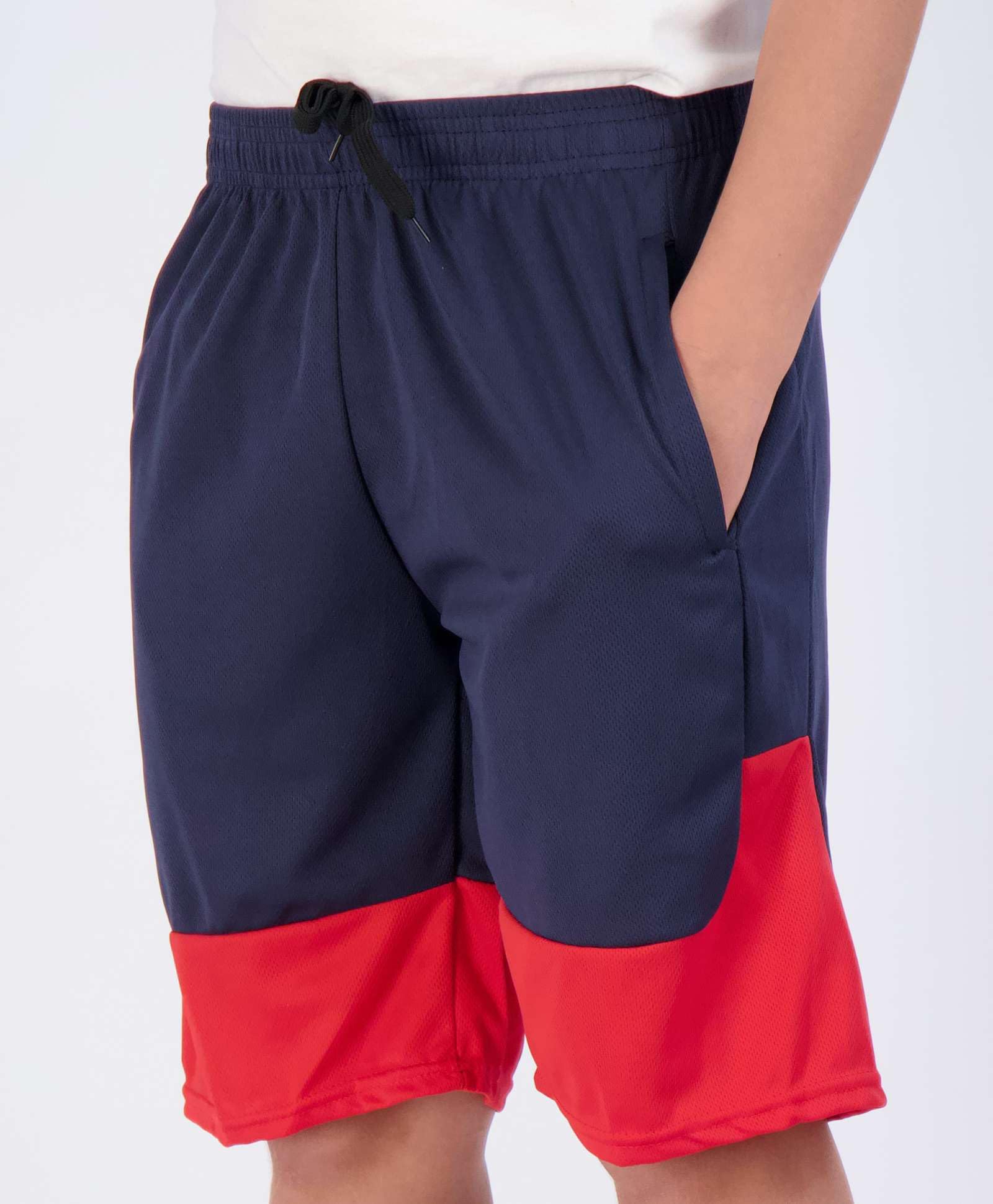 Real Essentials Boys' 5-Pack Mesh Active Athletic Performance Basketball Shorts with Pockets | Erhältlich in den Größen 37-46, Jugendliche, schnell trocknend, Feuchtigkeitstransport, Fitnessstudio, Laufen, Baseball
