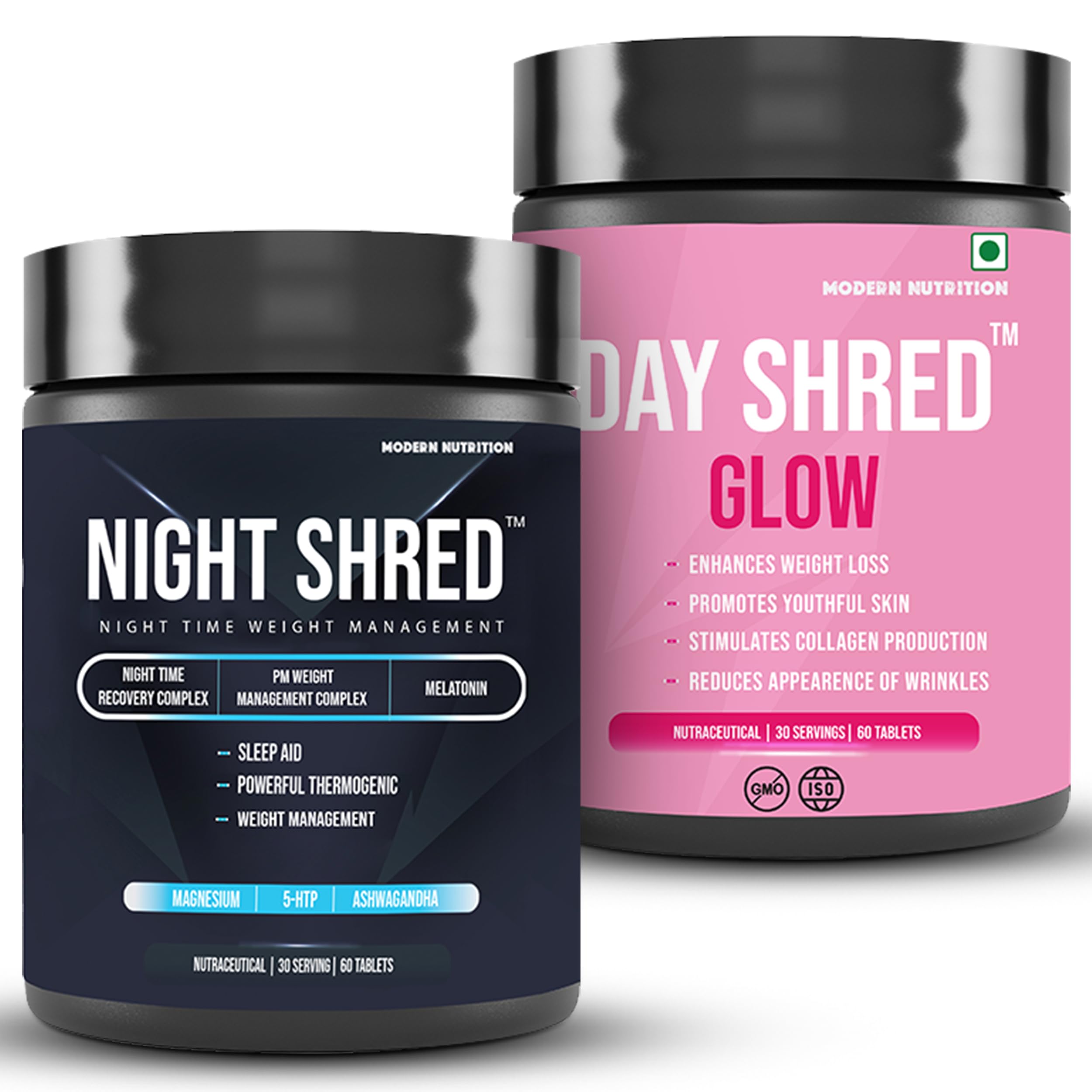Glow & Night Shred | Support Weight Management for Men & Women | 120 Tabs