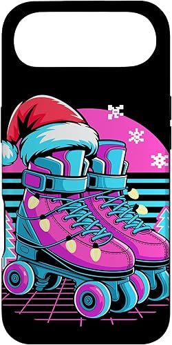 Vista 27 de Christmas Synthwave Rollerskate Rollerskater Rollerskating Case for iPhone 16