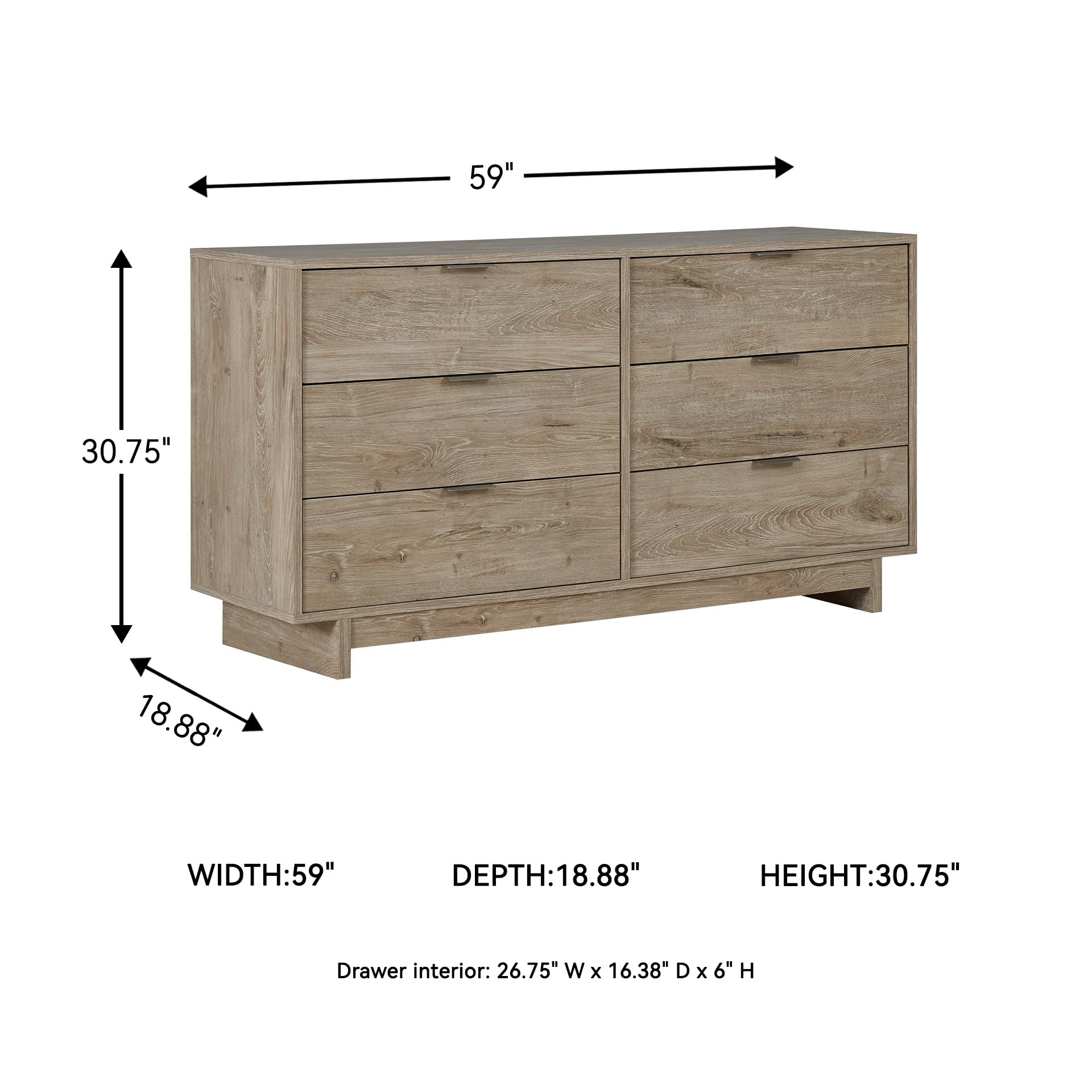Amazon.com: Signature Design by Ashley Oliah Rustic 6 Drawer