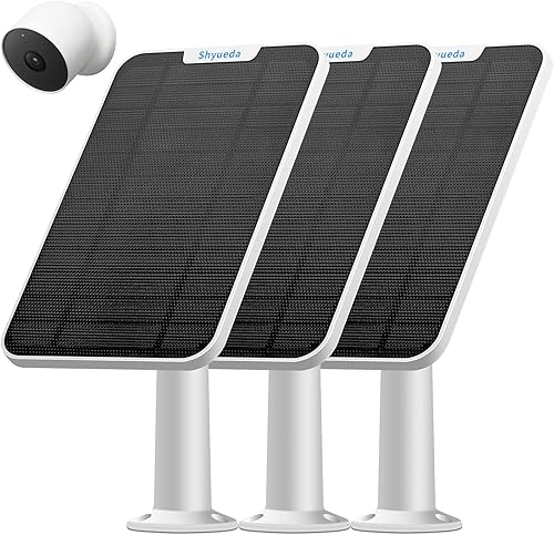 Miniatura 10 de Carga de panel solar de 4 W compatible con cámara Google Nest para exteriores e interiores (versión de batería), IP65 resistente a la intemperie,