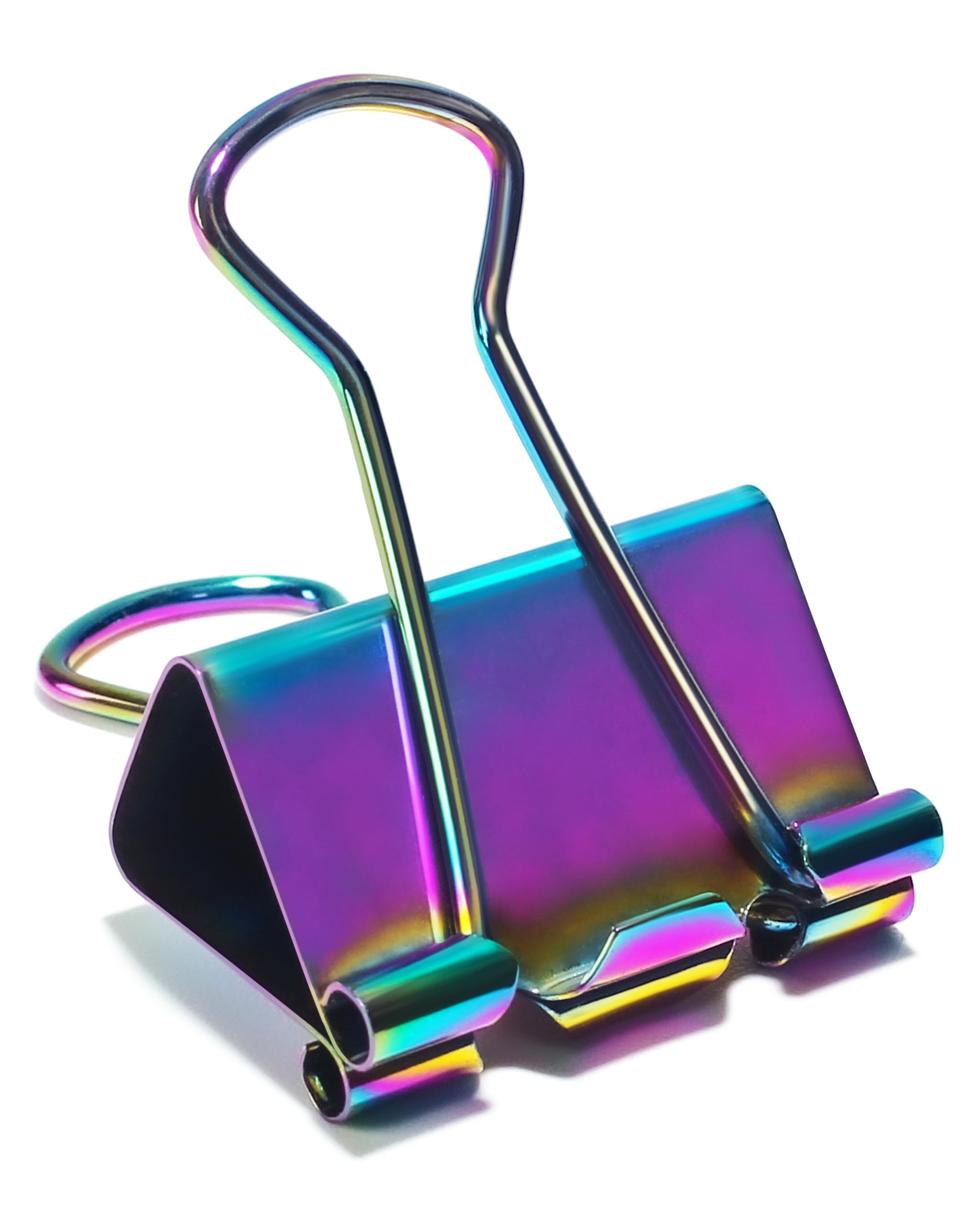 QUJUFIND 10 Pcs Rainbow Paper Clamps,Medium Binder Clips, 1 Inch Length for Office Use, Organize Files and Folders