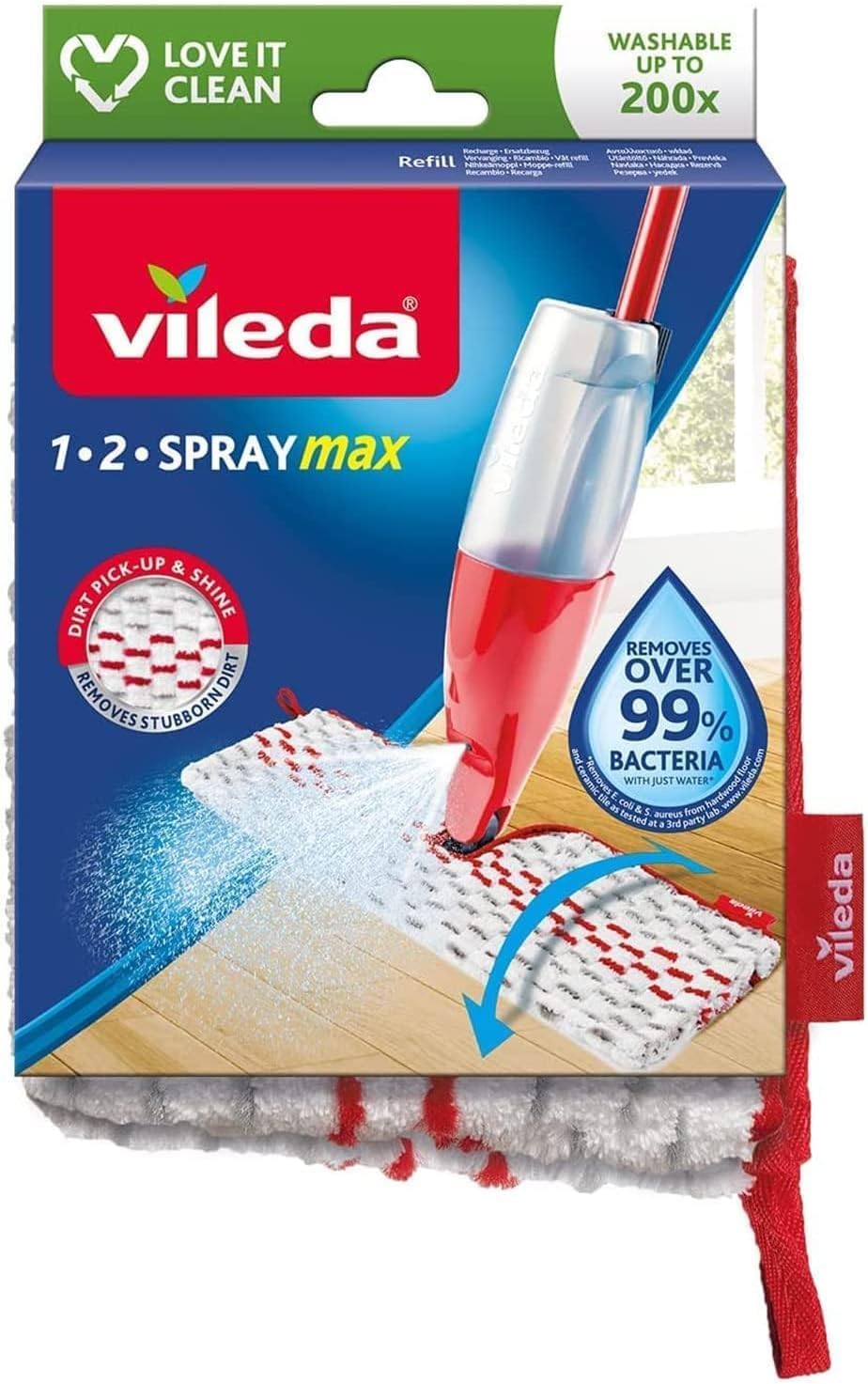 Vileda Zestaw 2 produkty Wkład do mopa 1-2 Spray MAX + Mop 1-2 Spray MAX BOX