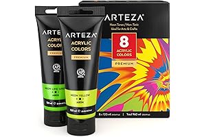 ARTEZA Neon Acrylic Paint Set for Vibrant Artistic Creations
