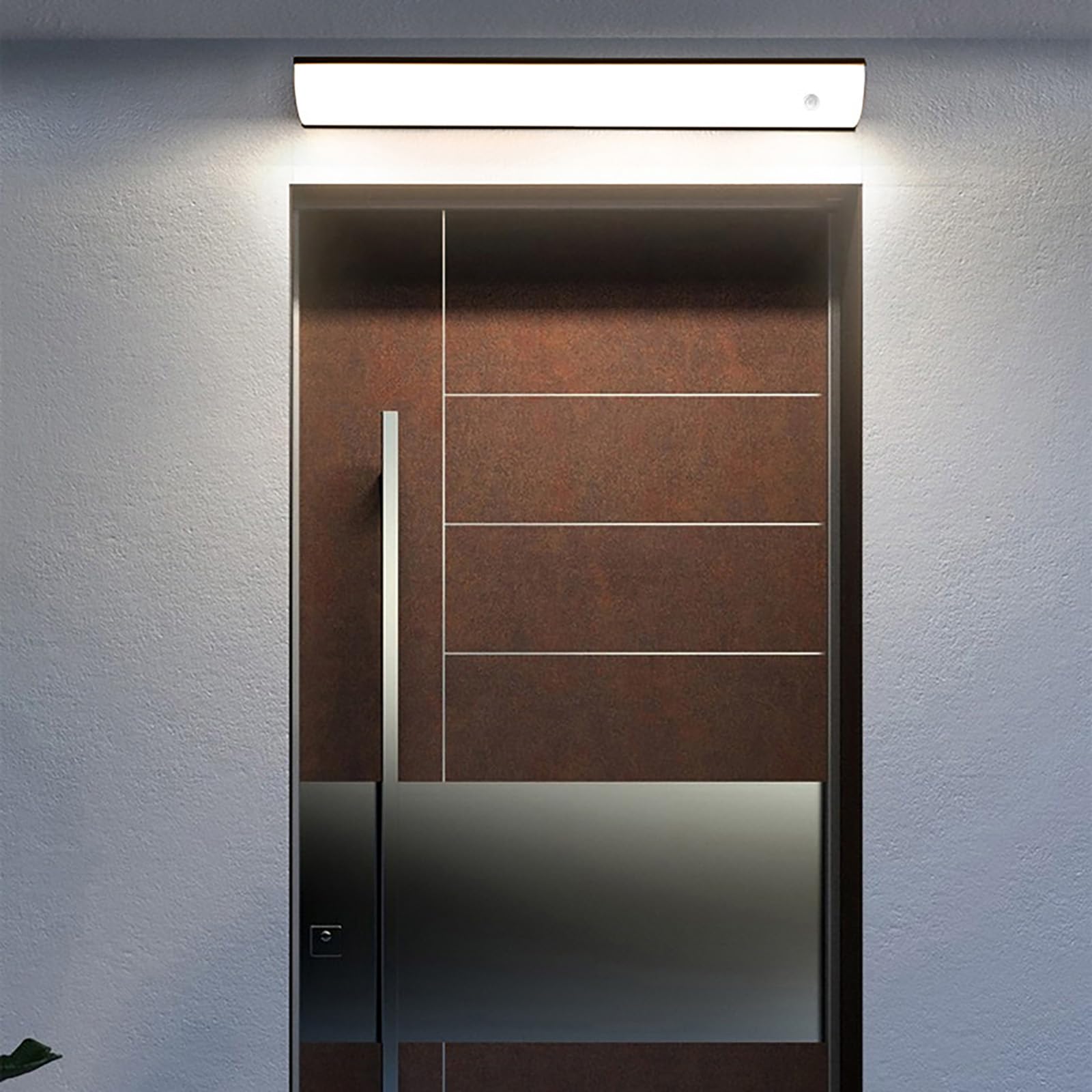 Zewnętrzna lampa ścienna z czujnikiem ruchu, 98 W, wodoodporna lampa LED, IP65, do ogrodu, willi, baru, długość 100 cm, akrylowa konstrukcja, ciepłe białe światło, bezpieczeństwo i
