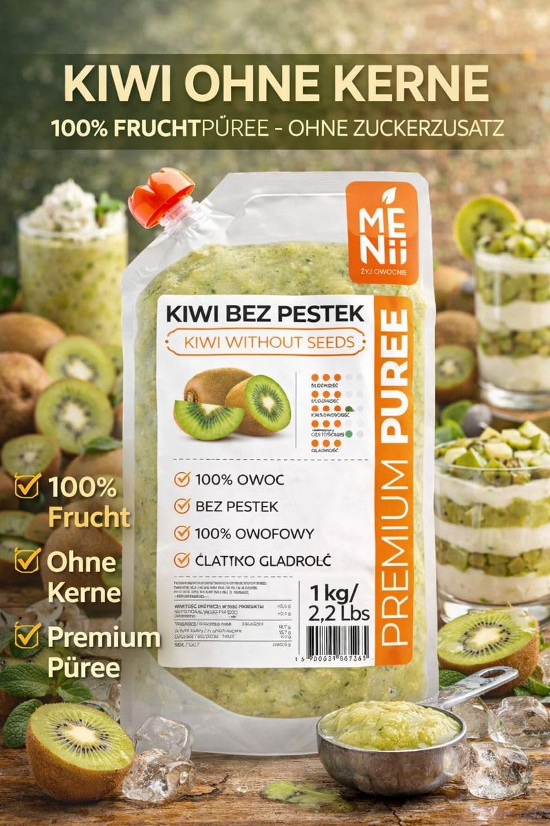Premium puree kiwi napój, ciasto, desery, lody, gastronomia, owoce, kivi, miąższ owocowy, smoothie, egzotyczne owoce