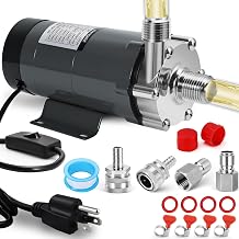 FERRODAY Wort Brewing Pump, Stainless Steel Head Food Grade Homebrew Pump