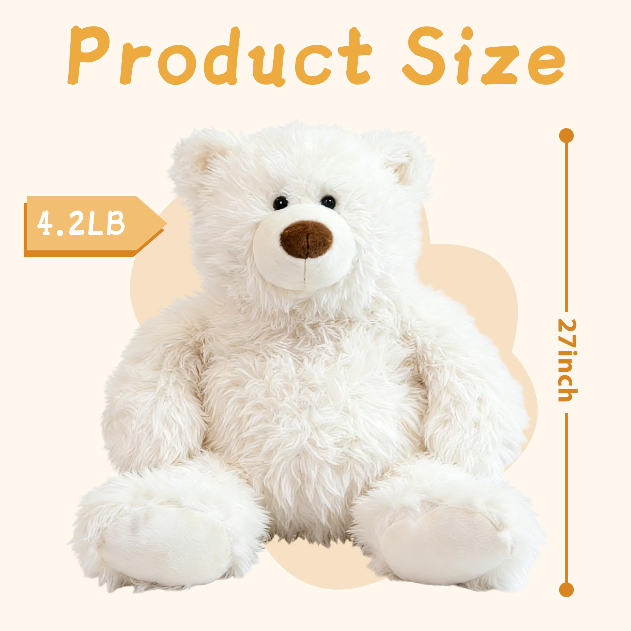 Amazon.com: GADXV Polar Bear Weighted Stuffed Animal, 27 in White
