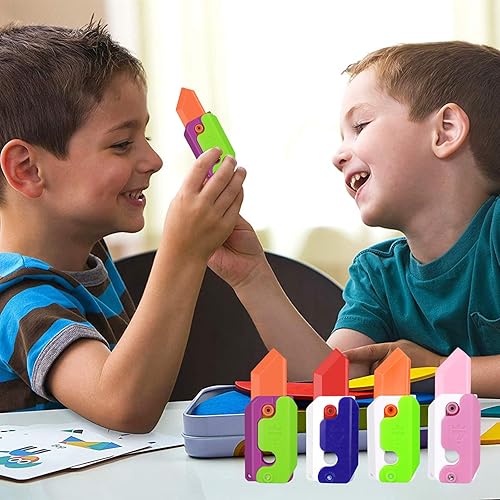 Miniatura 5 de Juego de 4 cuchillos de zanahoria con diseño de cuchillo de zanahoria, con impresión 3D, cuchillo sensorial de rábano, juguetes para aliviar la