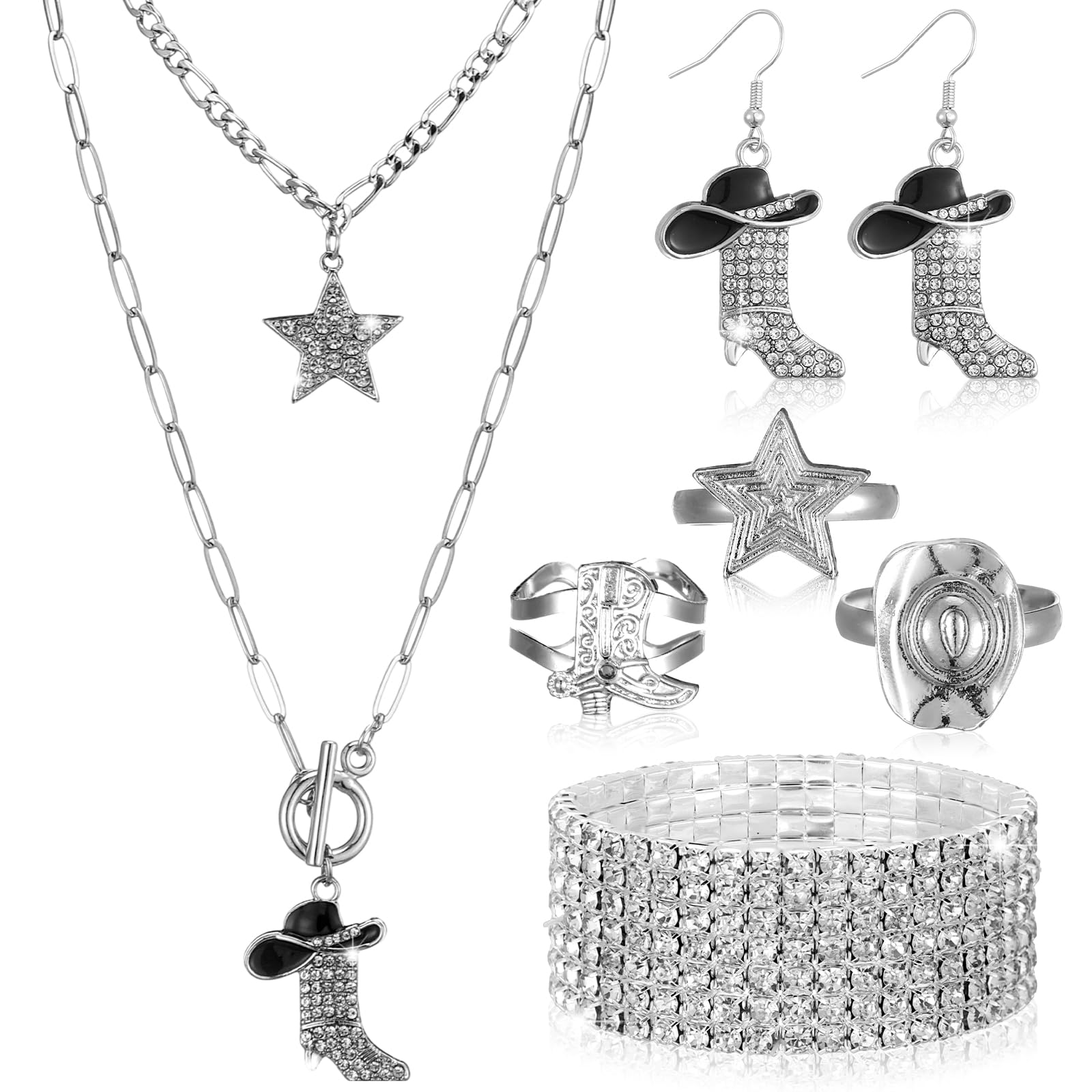Ecally Western Turquoise Jewelry Set for Women