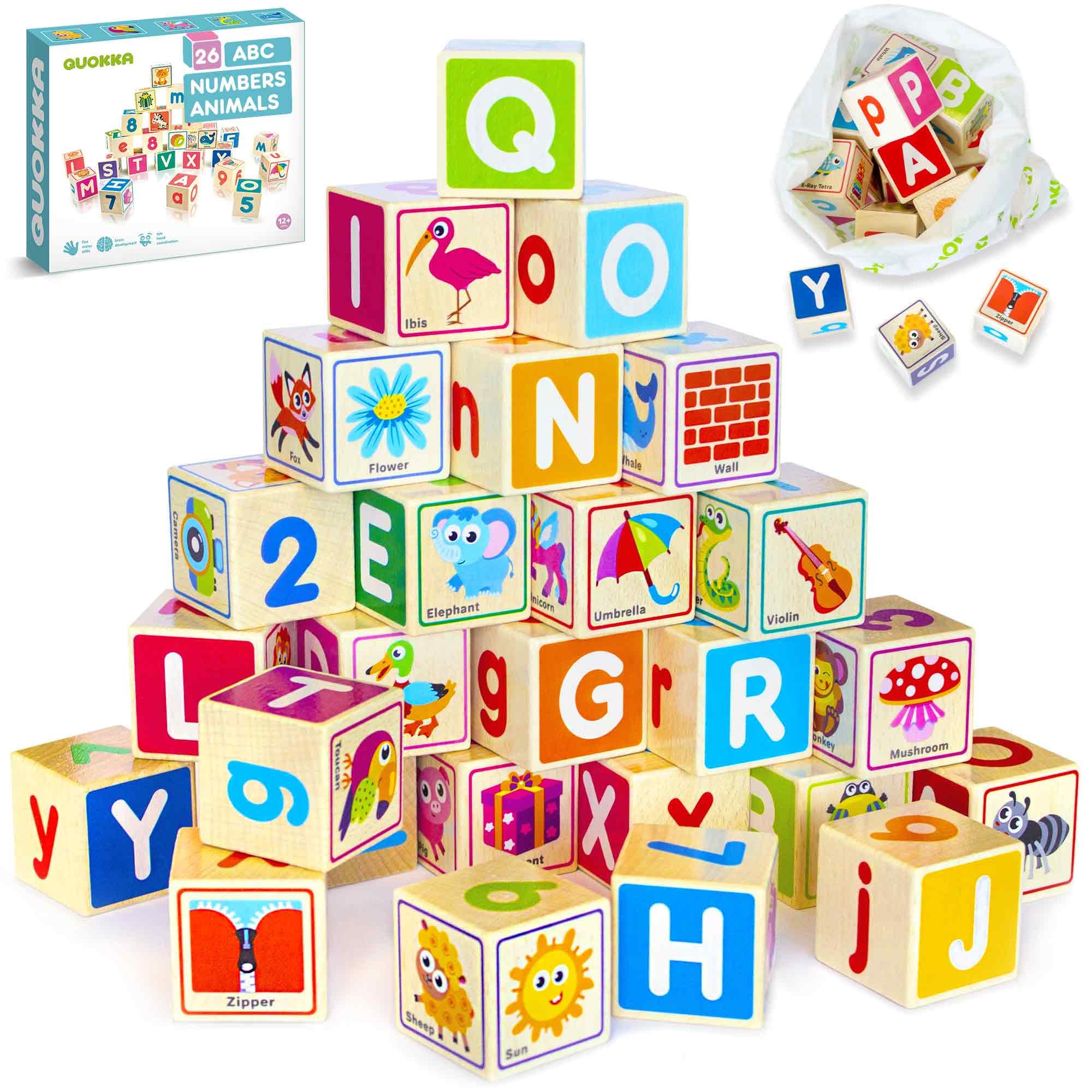 QUOKKA Wooden Blocks for Toddlers