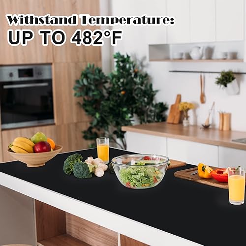 Miniatura 5 de Alfombrillas de silicona extra grandes para encimera de cocina de 47 x 23.6 pulgadas, alfombrilla más grande resistente al calor, alfombrilla de