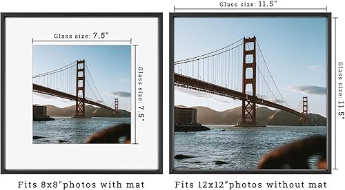Vista 267 de Frametory - Colección de marcos de metal para fotos, marco de aluminio para fotos con alfombrilla de color marfil y cristal real Dorado