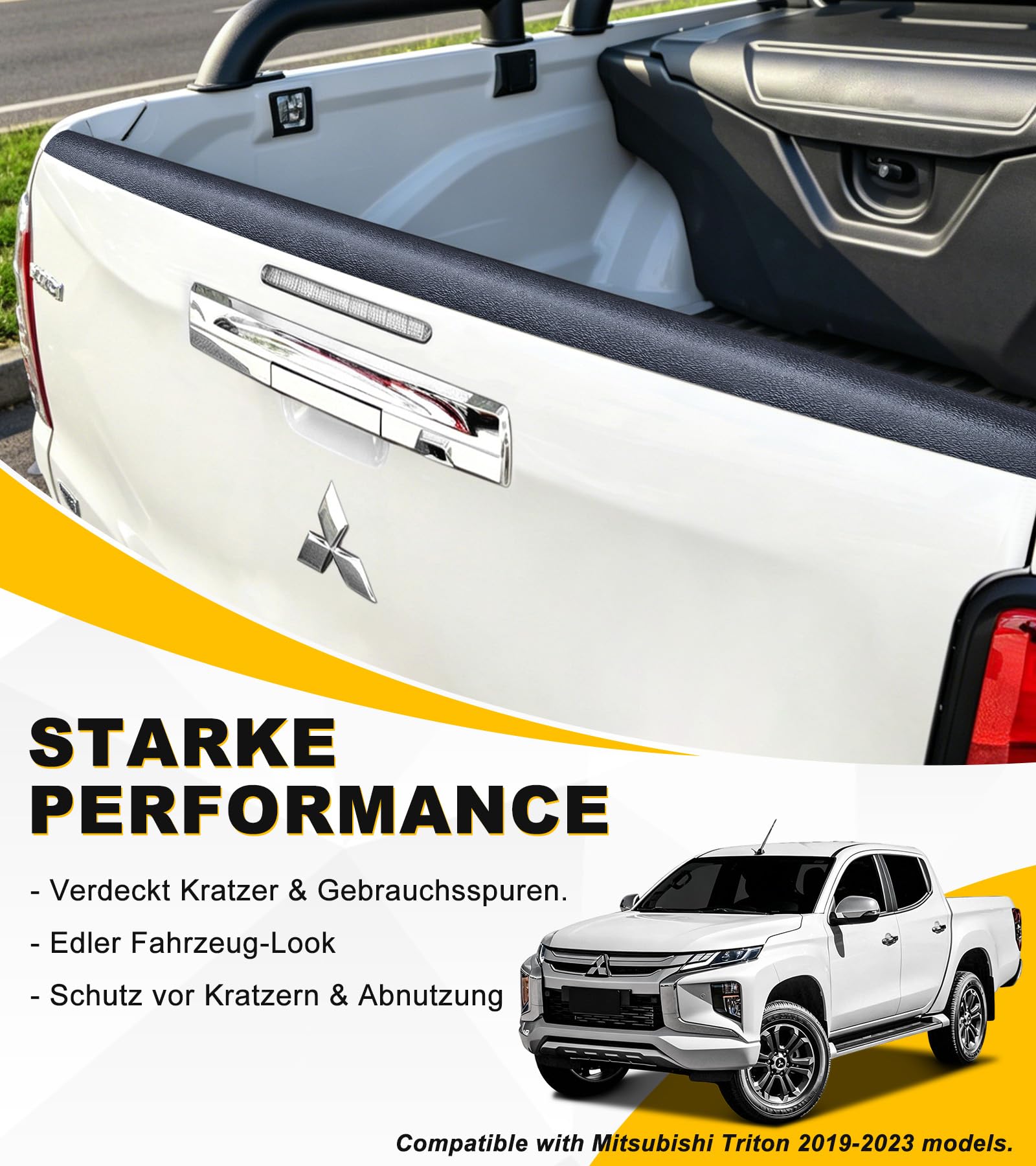 Protezione per portellone posteriore per Mitsubishi L200 Triton 2019-2024 Pickup Doppia Cabina Singola Protezione Paraurti Accessori