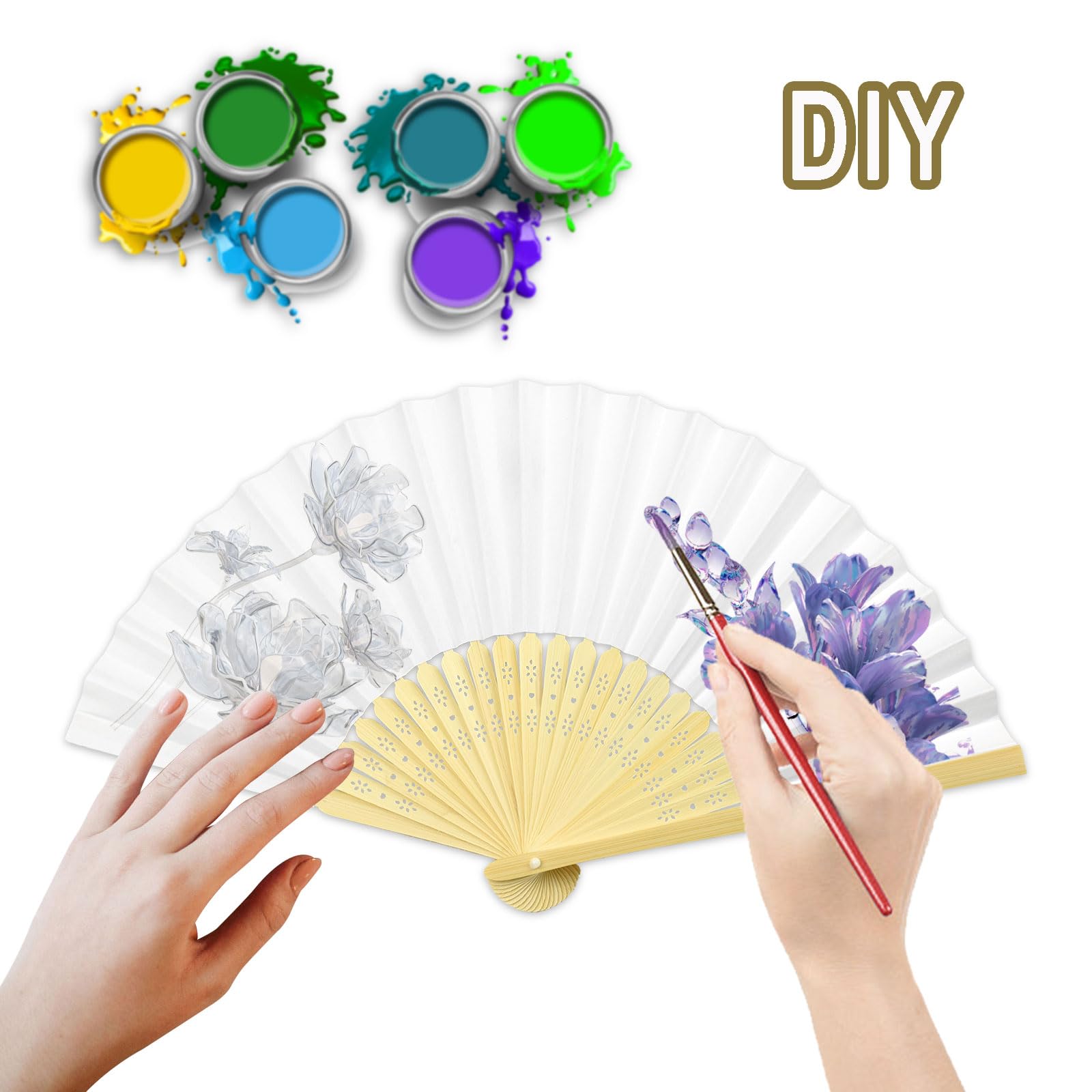64 Stücke fächer hochzeit, handfächer weiß, papierfächer, fächer weiß, AolKee fächer hochzeit gäste, gastgeschenke hochzeit, hochzeit deko Fans Hochzeit, Themen Hochzeit, Hochzeitsgeschenke