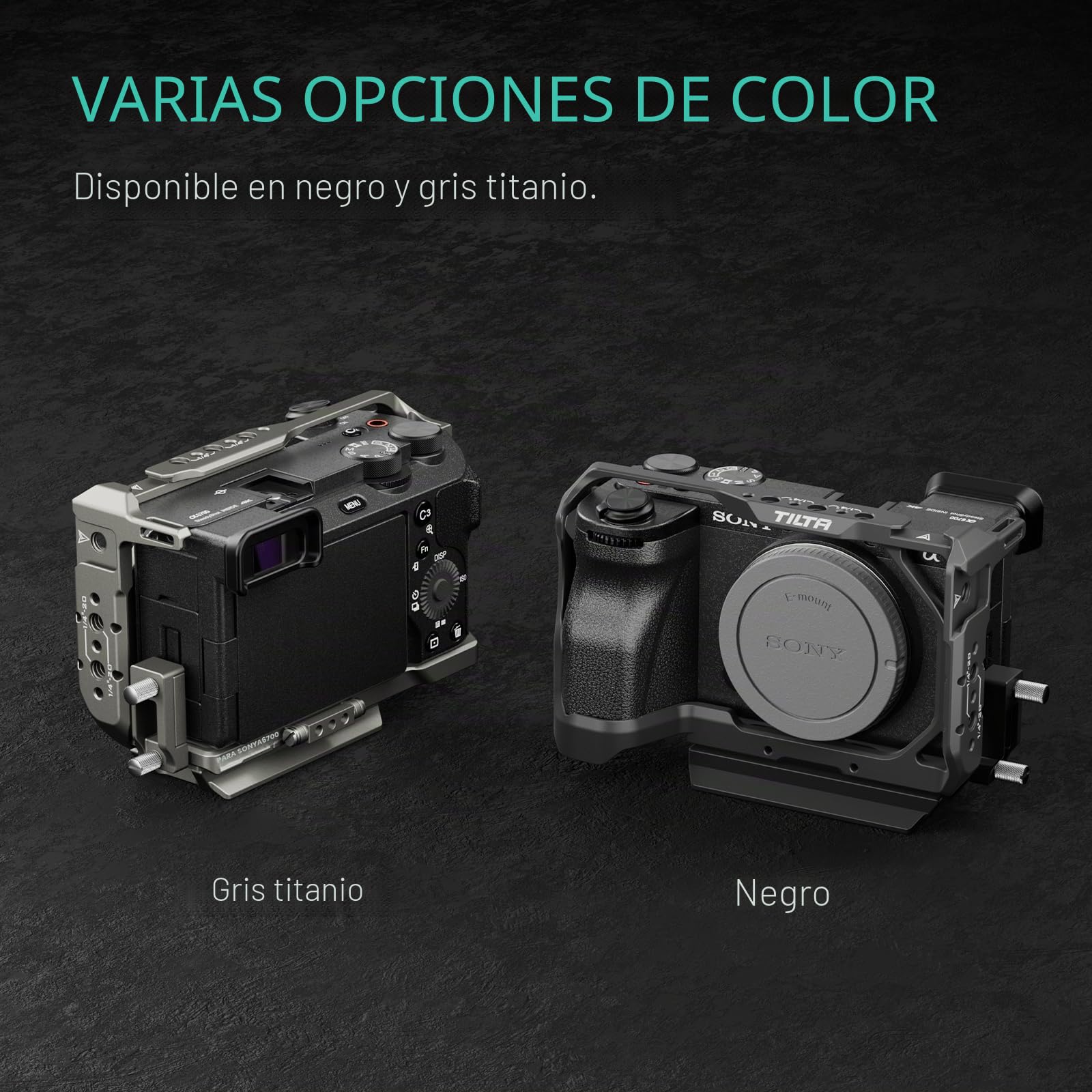 Tilta A6700 Cage, Jaula de cámara completa compatible con Sony a6700 con placa base Arca y abrazadera de cable HDMI - Negro TA-T54-FCC-B
