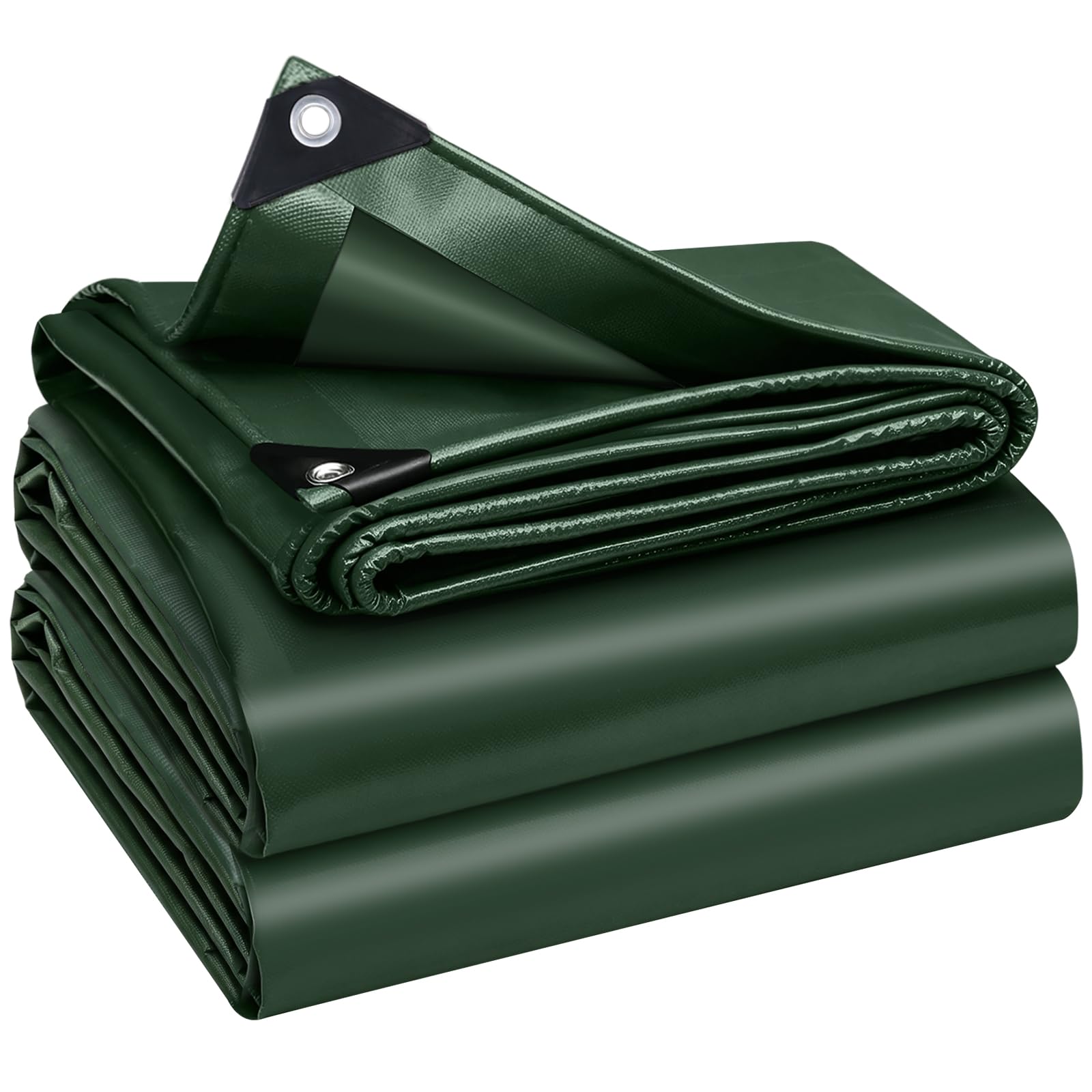 550GSM Heavy Duty PVC Tarpaulin Large Waterproof Cover (Green, 1.5M x 2M)