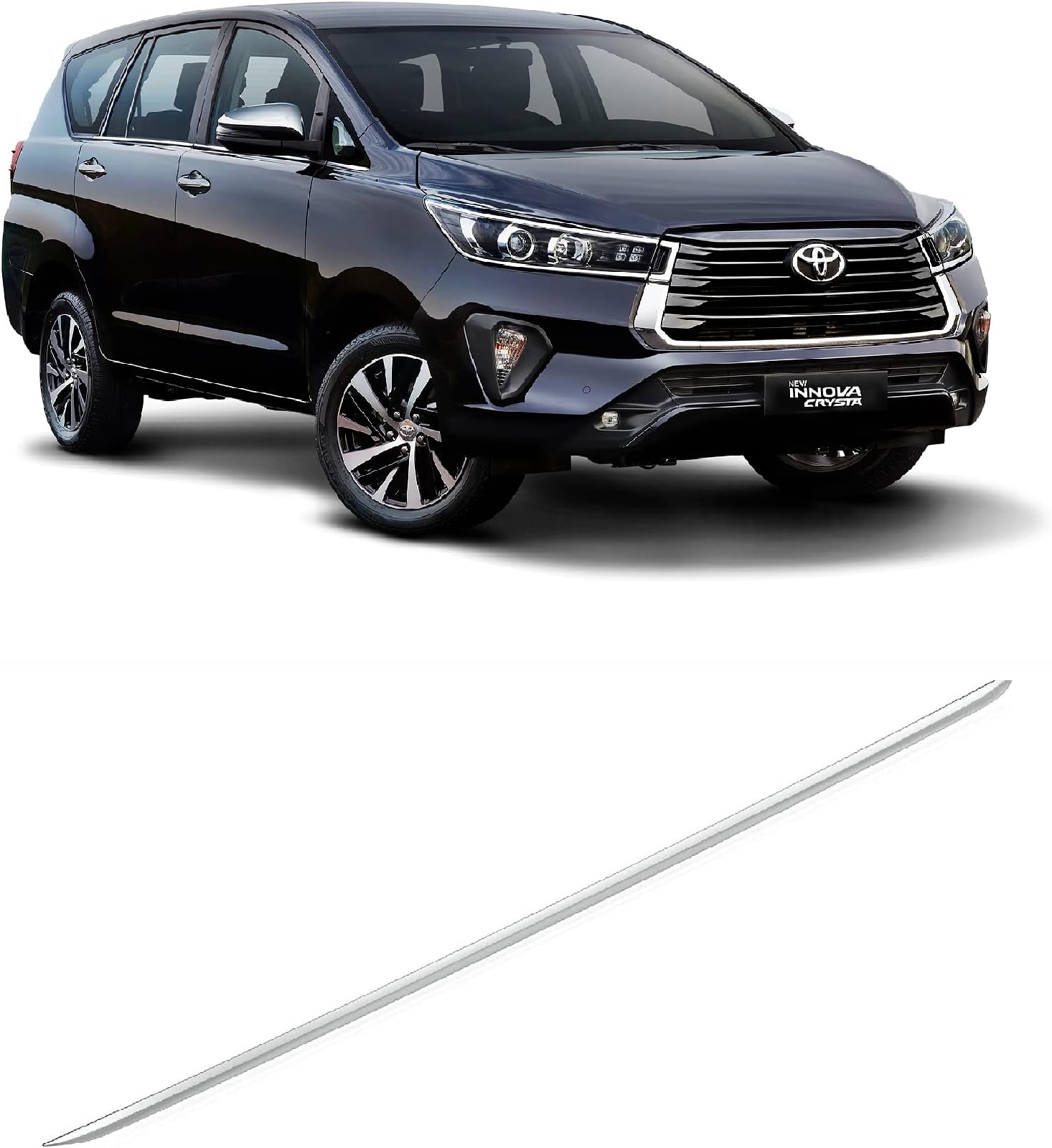 Empica Chrome Trunk Garnish for Car | Dicky Trim Garnish Rear Boot Patti Upper Garnish Compatible with Toyota Innova Crysta