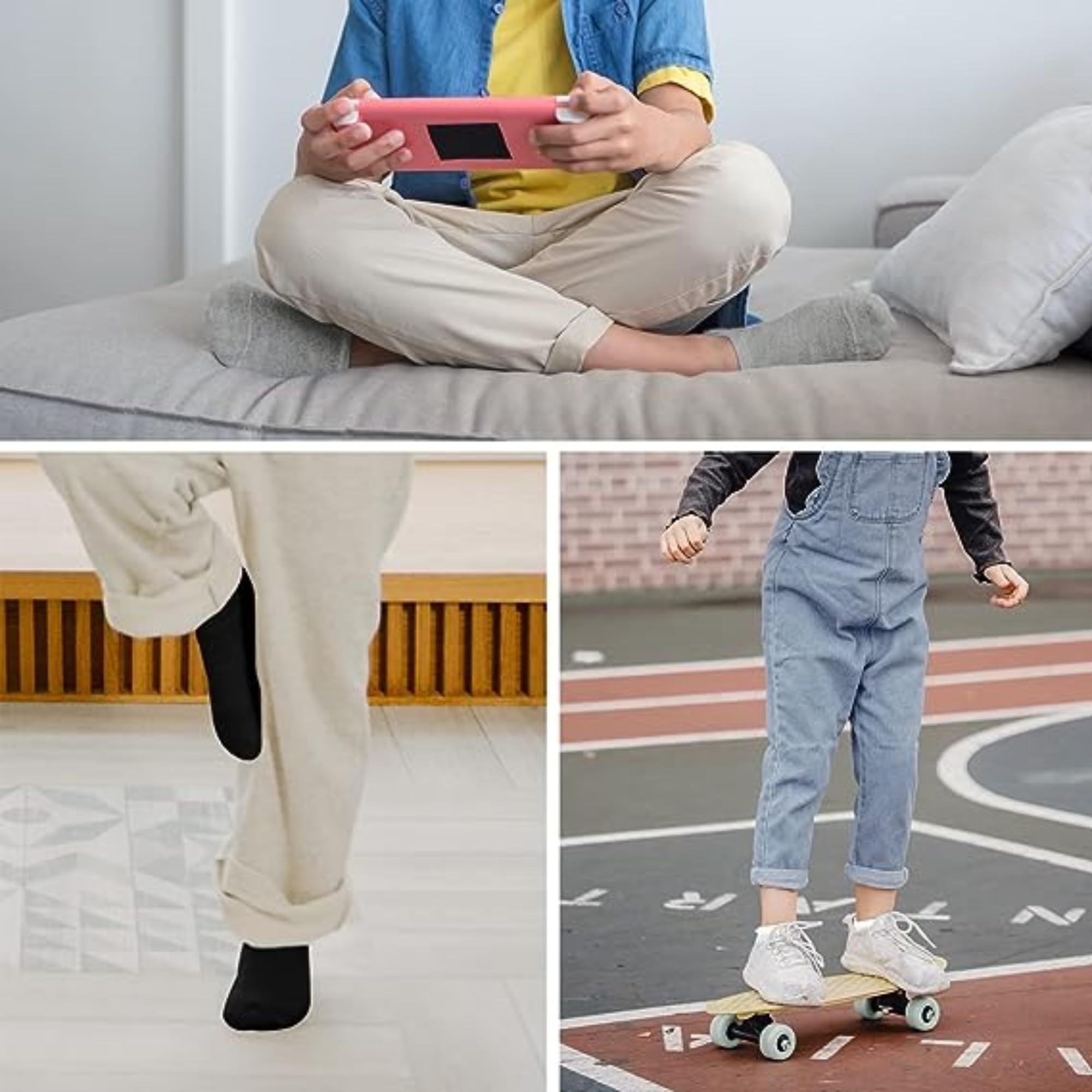 minmum Unisex Kids Cotton Ankle Length Socks Regular Wear/School Wear Socks Pack Of 4 (White, 11-12 years) - Image 4 thumbnail