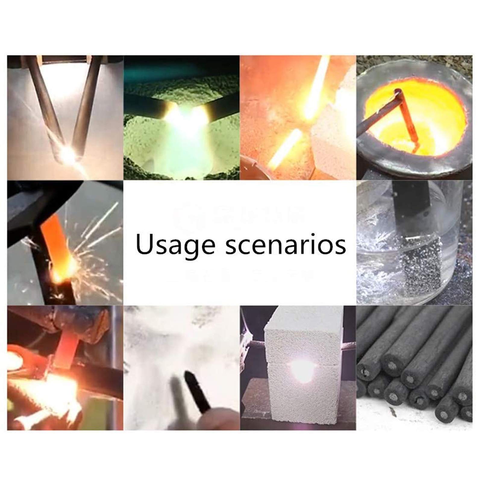 Tige de Graphite ， 5 Barres de diamètre 8 mm, Longueur 50/100/150 mm, adaptées aux équipements électriques de Laboratoire (Longueur 150 mm)(100mm)