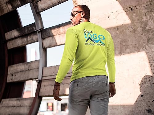 Miniatura 3 de Kolossus Camisas de trabajo de manga larga personalizables de alta visibilidad diseña tus propias camisetas personalizadas con logotipo y texto