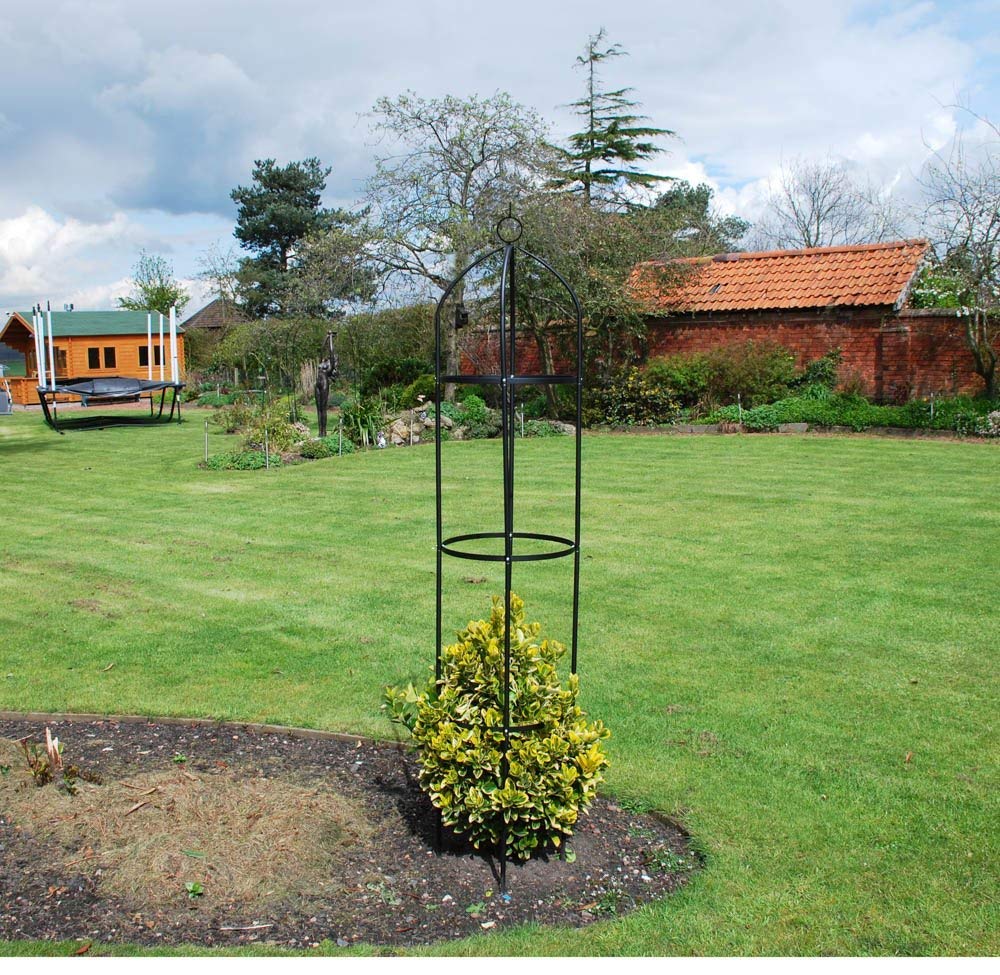 Garden Obelisk | Made From Coated Steel Tubing with Easy Assembly | Stylish And Modern Design | Ideal For Climbing Plants, Roses, Shrubs, Trees and Perfect for Decoration | Pointed Feet For Stability
