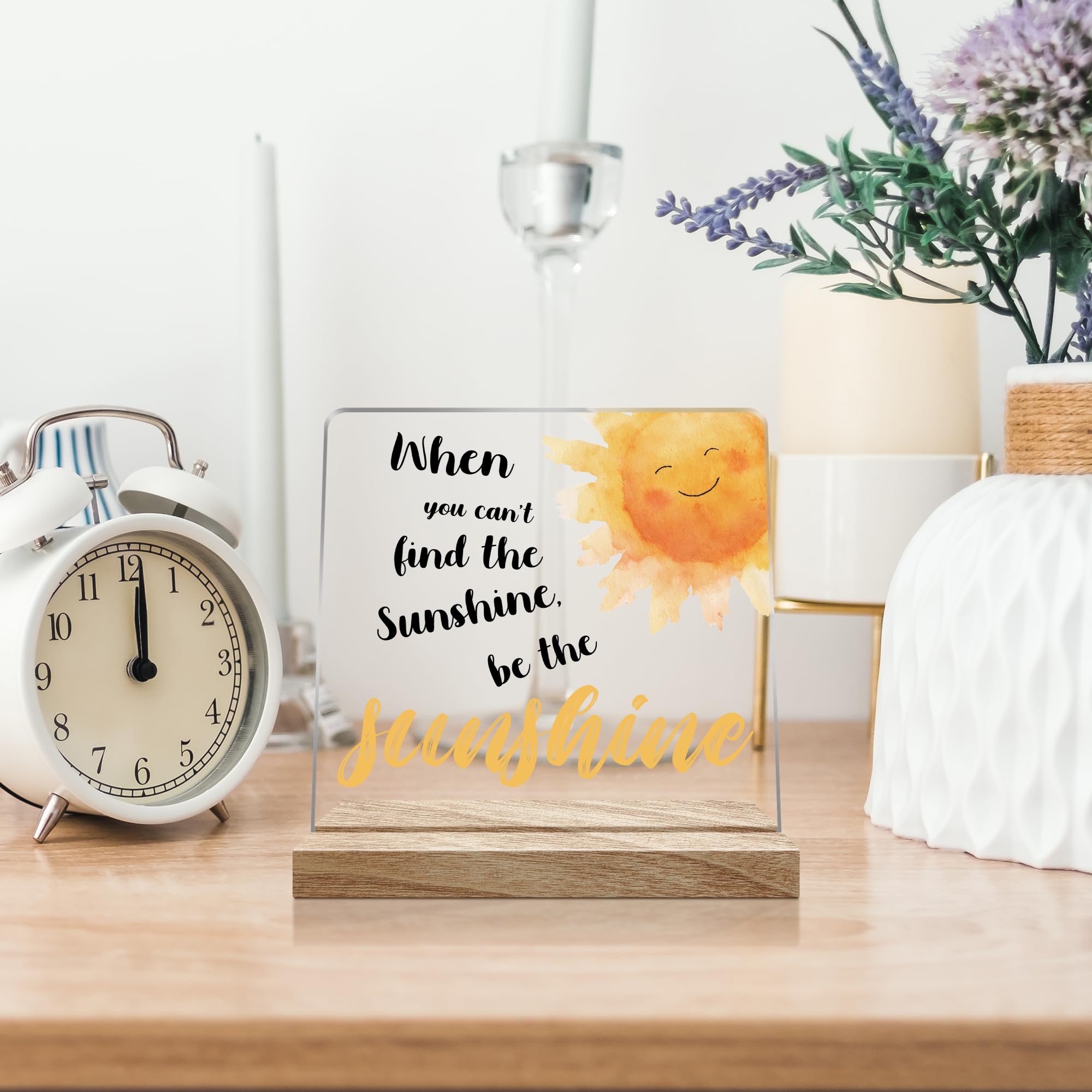Inspirational Office Desk Decor Gifts for Women, When You Can't Find the Sunshine Desk Decorations for Home, 4x4 Inches