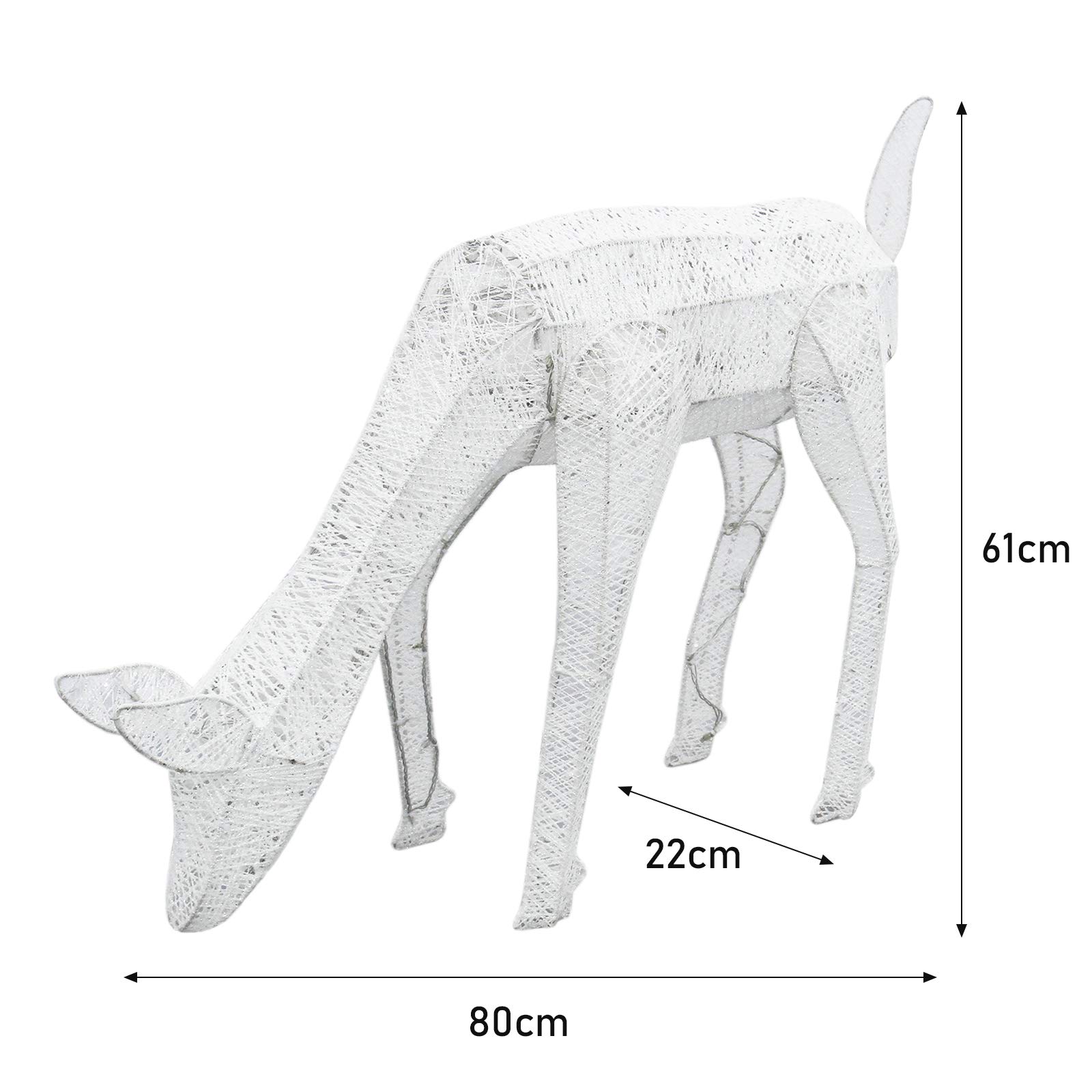 MonsterShop - Renne di Babbo Natale & Pupazzo di Neve Luminoso Decorazione da Esterno per la Casa Luci LED per Giardino - Bianco