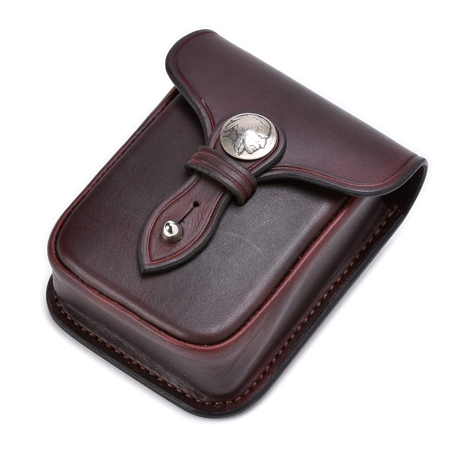 Amazon | [ウエスタンレザー] ベルトポーチ 牛皮革 BROWN ウエスト