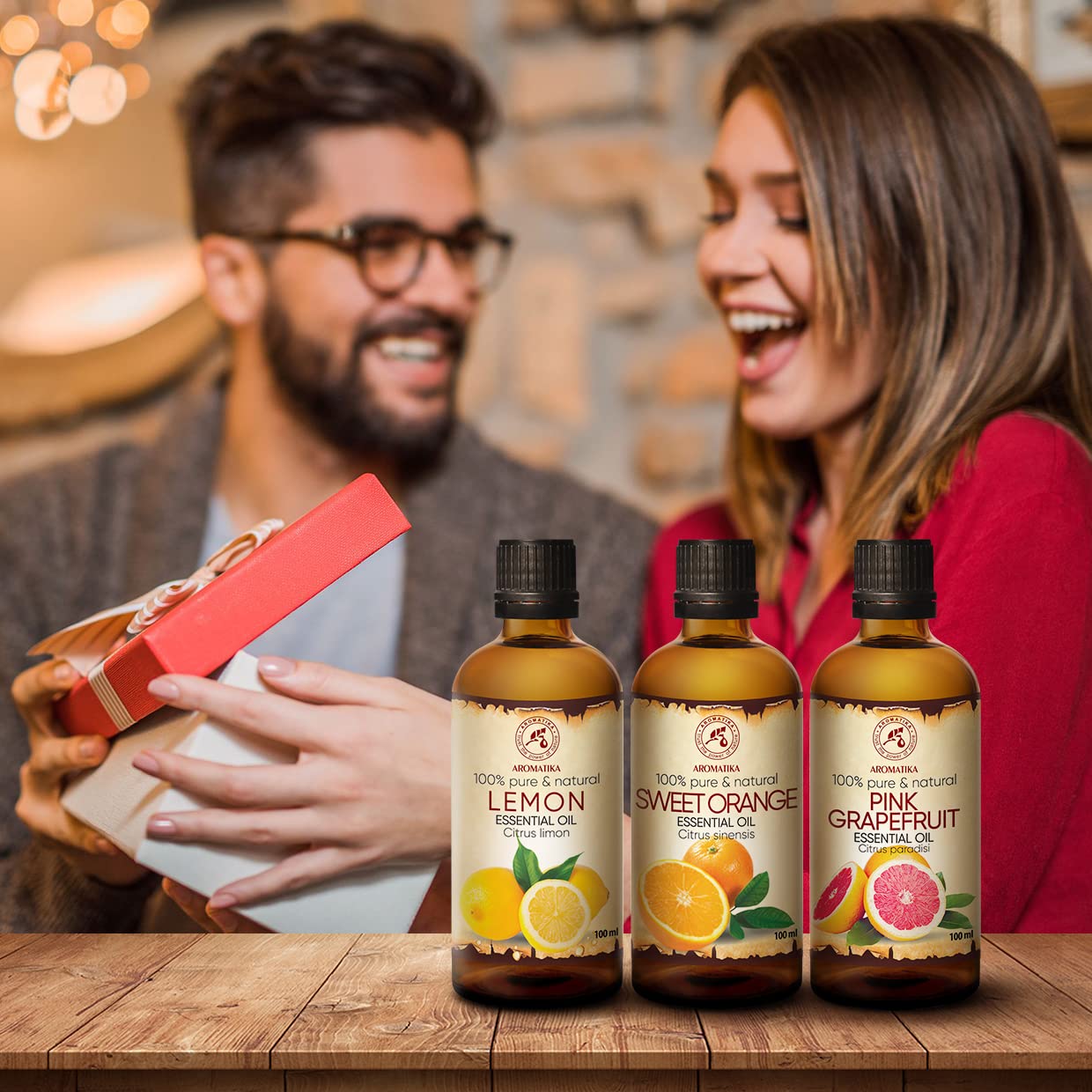 Ätherische Öle Set 3x100ml - Zitrone - Orange - Grapefruit - Aromatherapie Geschenkset - Reine Zitrusöle für Diffusers und Duftlampen - Orangenöl für Seifenherstellung - für Kerzen