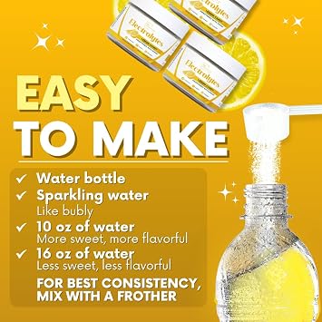 Zero Sugar - Lemon Candy Electrolytes Powder - Refreshing Hydration - Caffeine Free Energy with All Natural Ingredients - Vegan, Keto & Paleo - Sugar Free Electrolytes Powder Drink Mix - 37 Servings