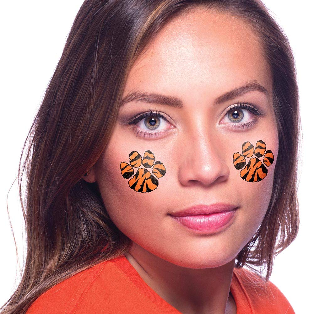 Anderson's 100-Piece Tiger Stripe Glitter Paw Body Decal Set, Tattoos, Cheek Cheers, Fan Gear, Sports Fan Gear,School Spirit, Football Cheerleader Accessories, Homecoming