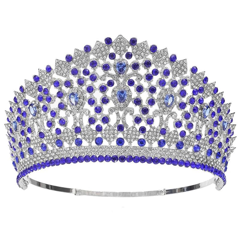 LNNSHX Frauen Big Diadem Tiaras Braut Kopfschmuck Hochzeit Braut Krone Festzug Haarschmuck