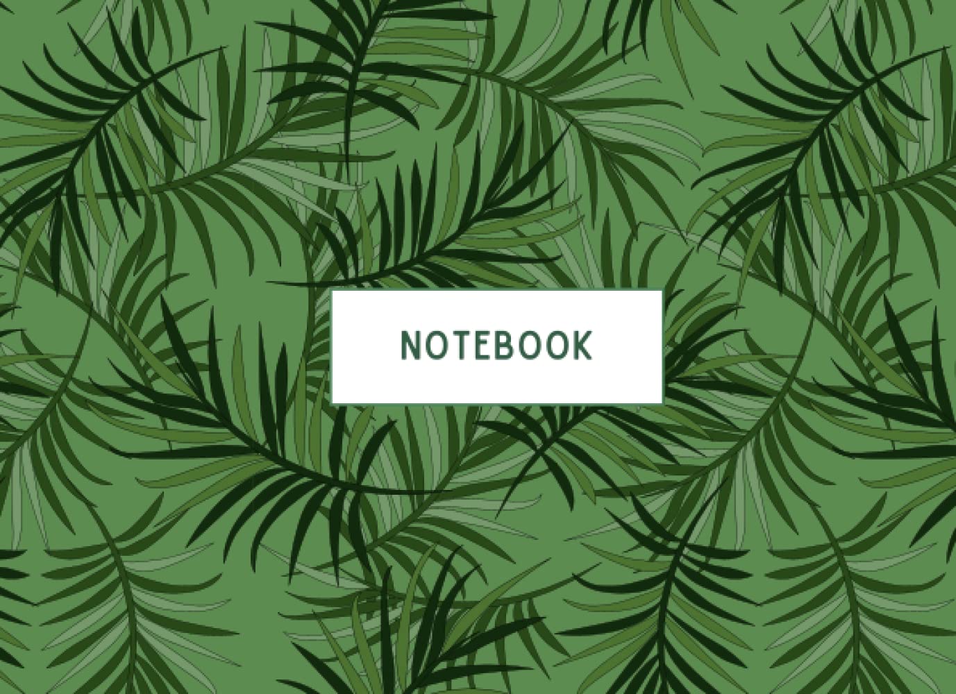 Notebook: A5 Leafy Lined Landscape Workbook | Ideal for Home, Office or School | 120 Page