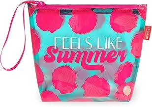 Legami - Pochette Spiaggia Donna, Borsa Mare Donna, Beach Pouch con Cerniera e Laccetto Laterale, Porta Costume e Accessori Mare, Trousse da Spiaggia Ideale per Ragazze, Donne, 20 x 16 cm