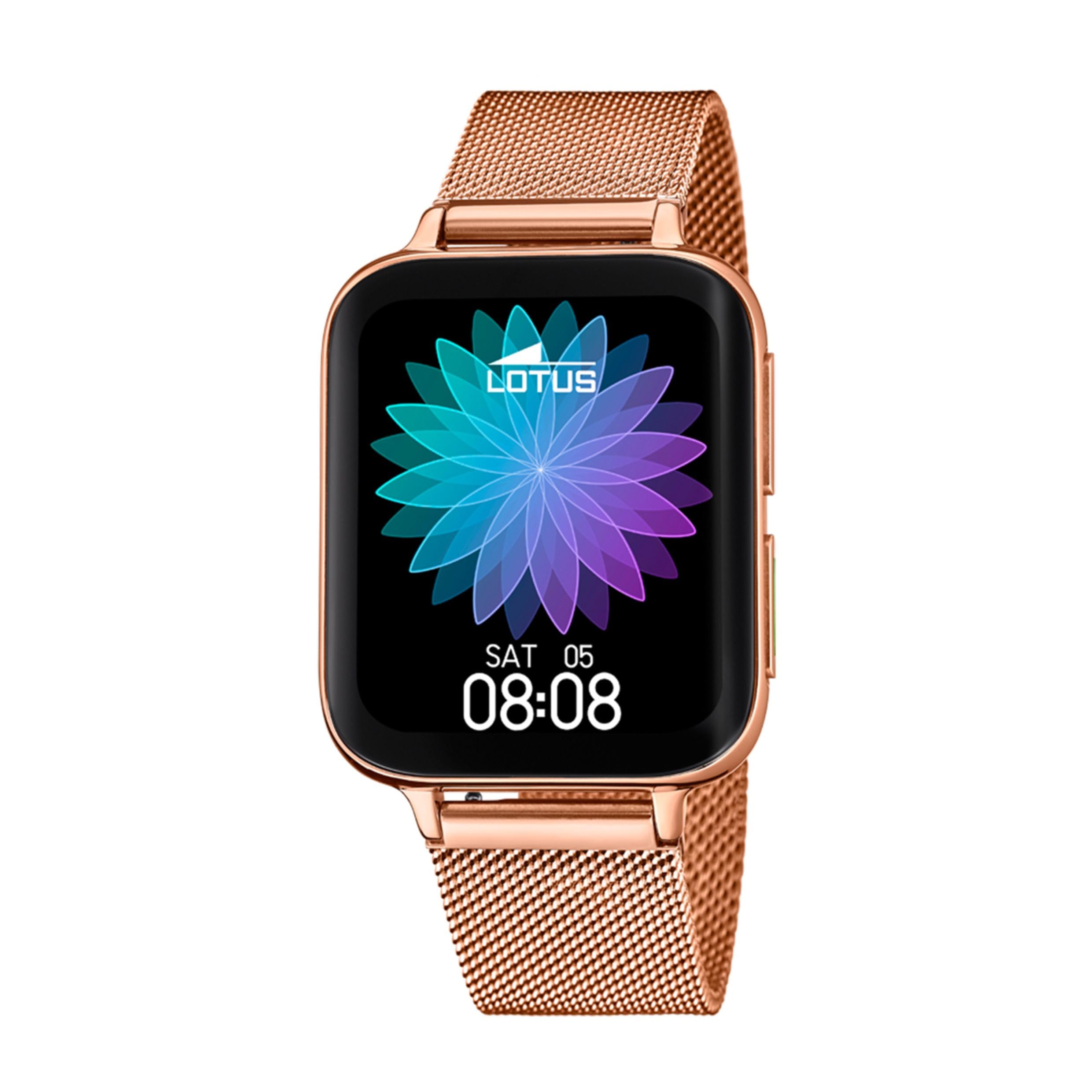 Lotus Herren Smartwatch 50033/1 in der Farbe Rosegold mit Edelstahlarmband, Gehäusedurchmesser: 46mm, 50033/1