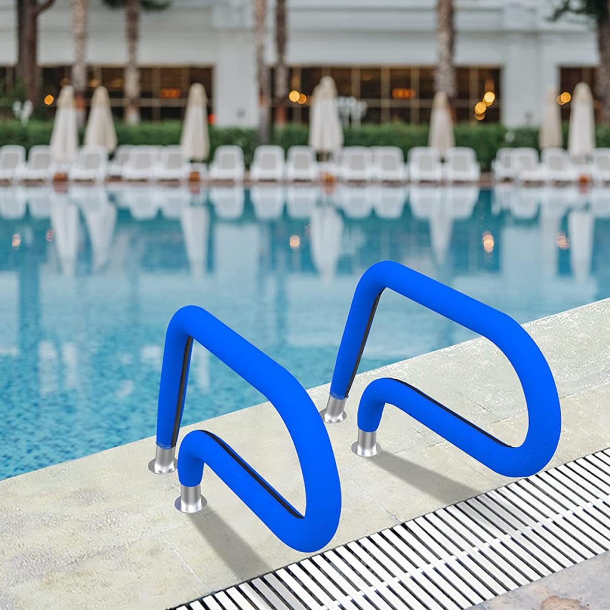SHINEOFI Handlauf Überzug aus Neopren Verstellbare Pool Handlaufabdeckung mit Anti Rutsch Funktion für Schwimmbecken und Leiter als Poolhandlauf Hülle