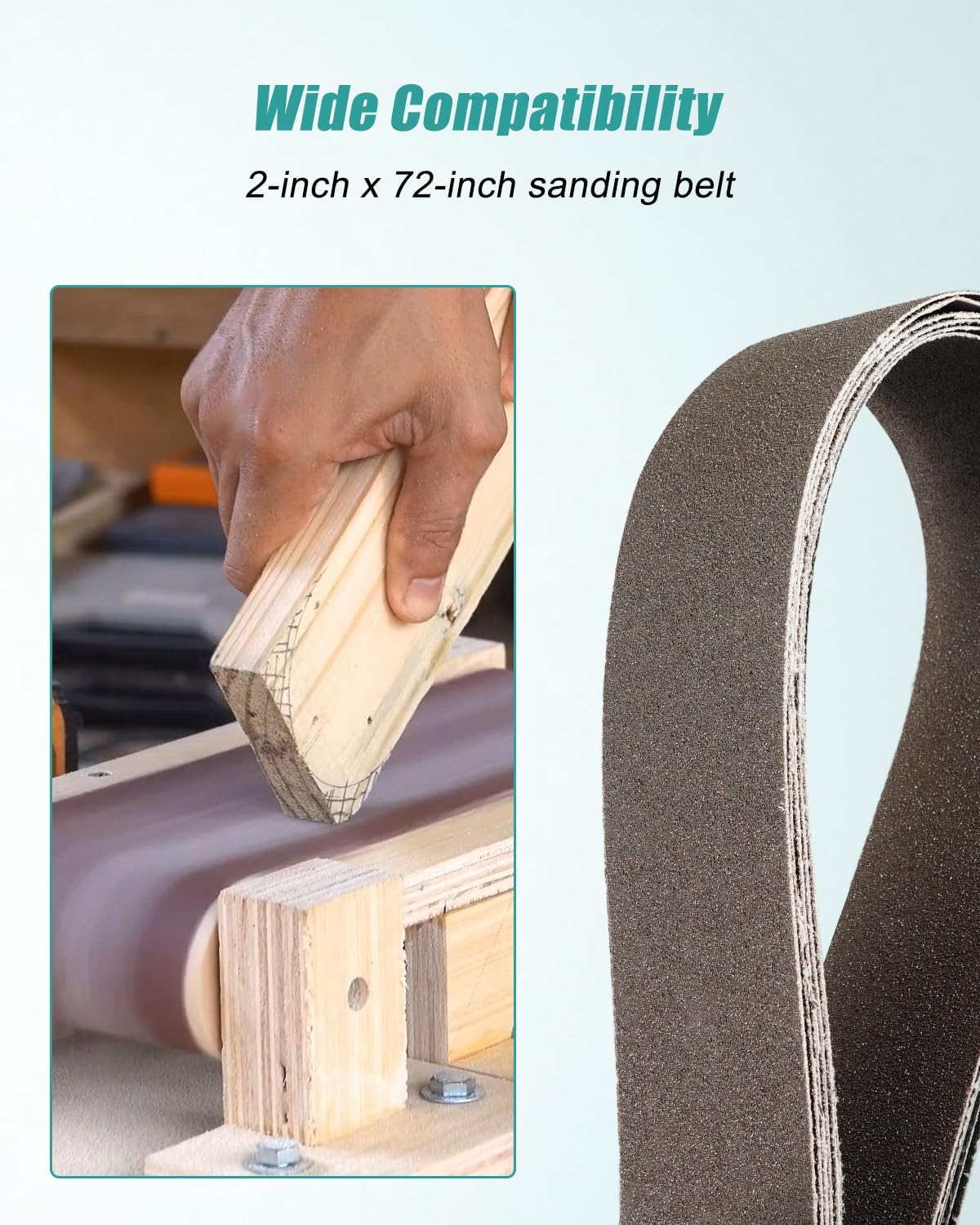 2x72 Inch Silicon Carbide Sanding Belt Fit for Wood Metal Plastic Stone