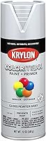 Vista 50 de Krylon K05562007 COLORmaxx Acabado transparente acrílico para uso en interiores y exteriores, color cristal satinado, 11 onzas (paquete de 1)