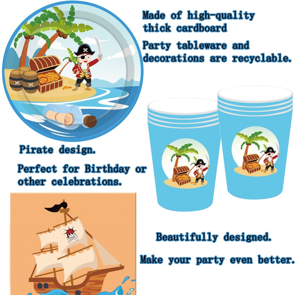 101 Stuks Piratenfeestservies - Kinderverjaardag Decoratie Set Met Bekers, Borden, Servetten Voor 20 Gasten 101 Stuks Piratenfeestservies - Kinderverjaardag Decoratie Set Met Bekers, Borden, Servetten Voor 20 Gasten