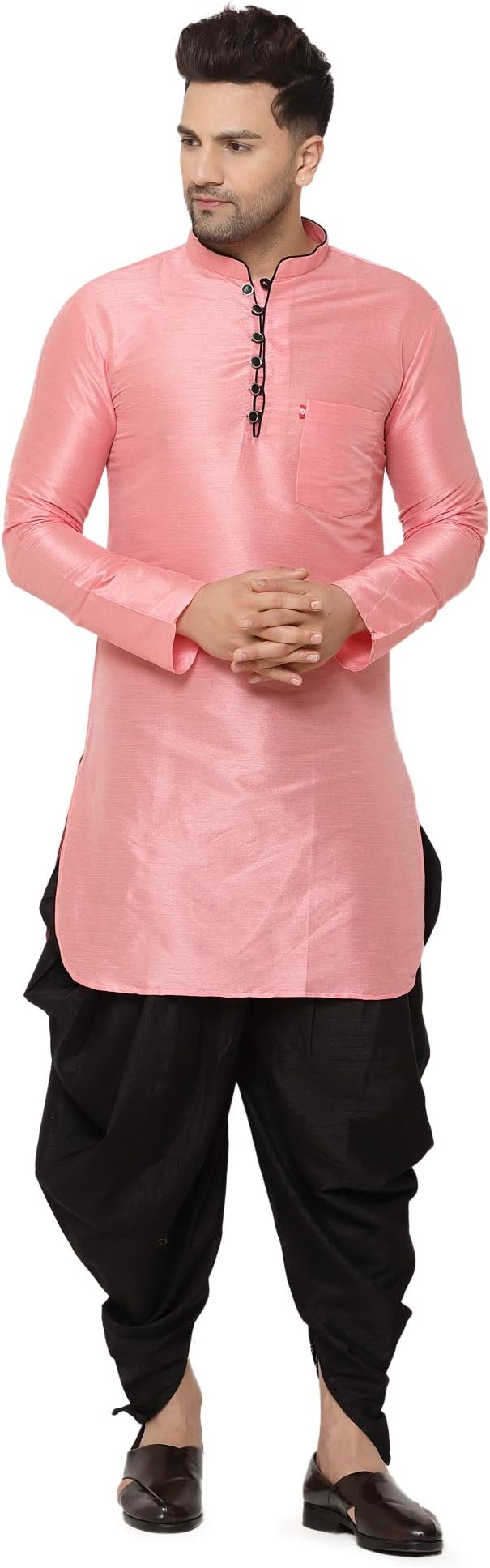 B BEN Mens Self Design Kurta and Dhoti Pant Set