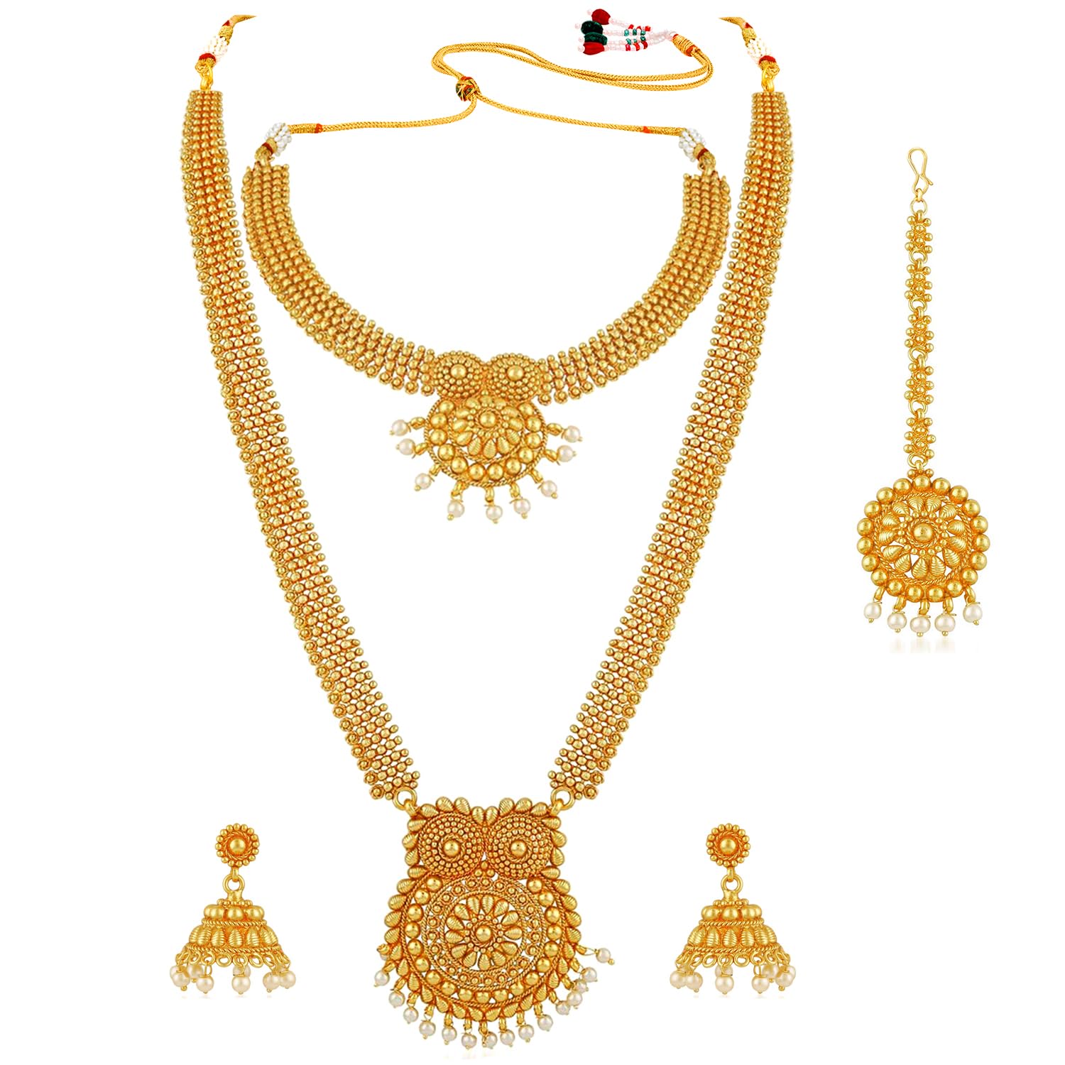 Peora Golden Indian Traditional Gold Plated Wedding Bridal Dulhan Jewellery Set Gift for Women Girls (B084F8Z312) Amazon Price History, Amazon Price Tracker