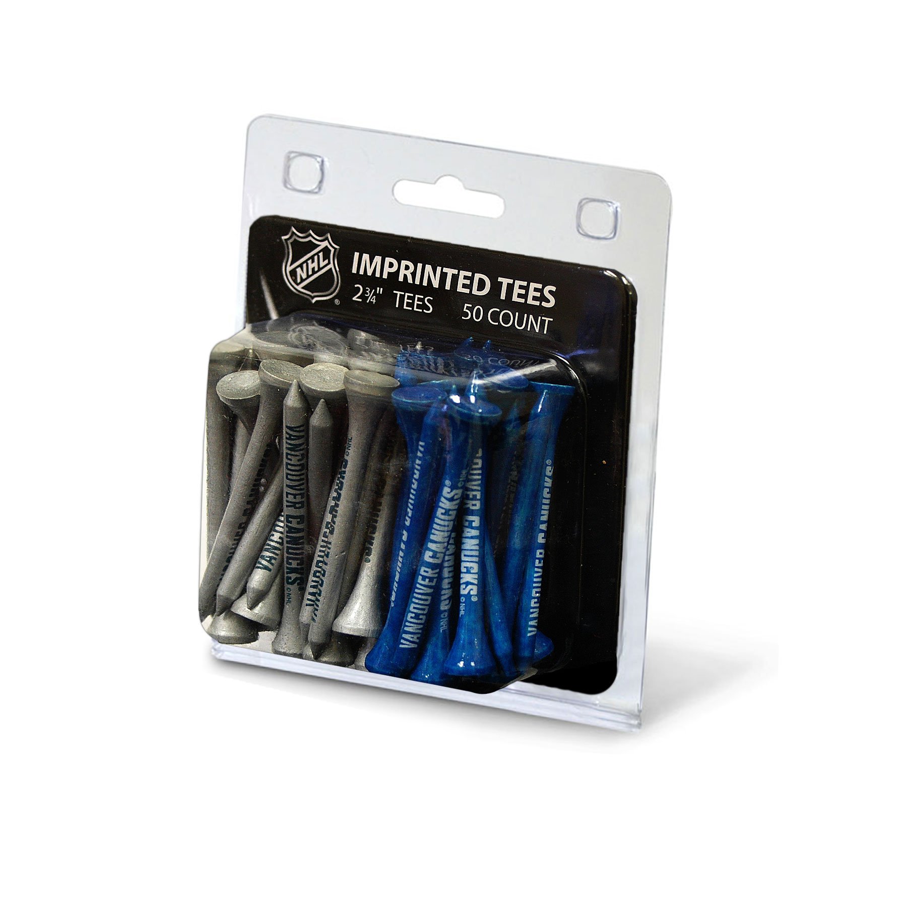 Team Golf NHL Vancouver Canucks Pack of 50 Golf Tees 2-3/4" Golf Tees, 50 Pack, Regulation Size, Multi Team Colors