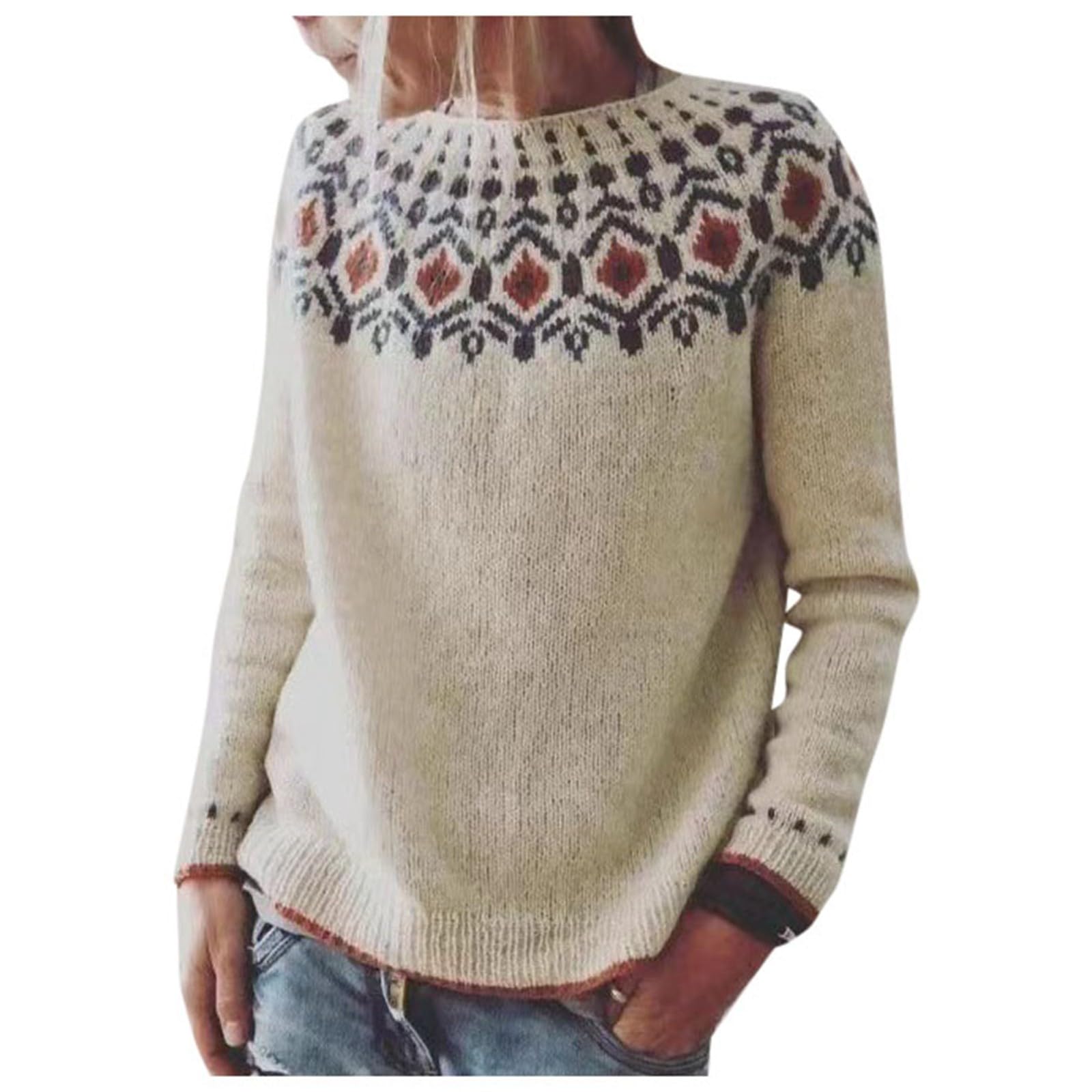 Norweger Pullover Damen Oversize Mit Kapuze - Warm & Gemütlich